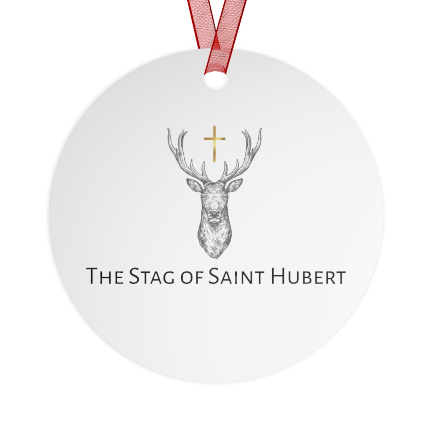 The Stag of Saint Hubert / Saint Hubertus Stag - Religious Holiday Christmas Ornament and Keepsake - Double sided Religious Ornament