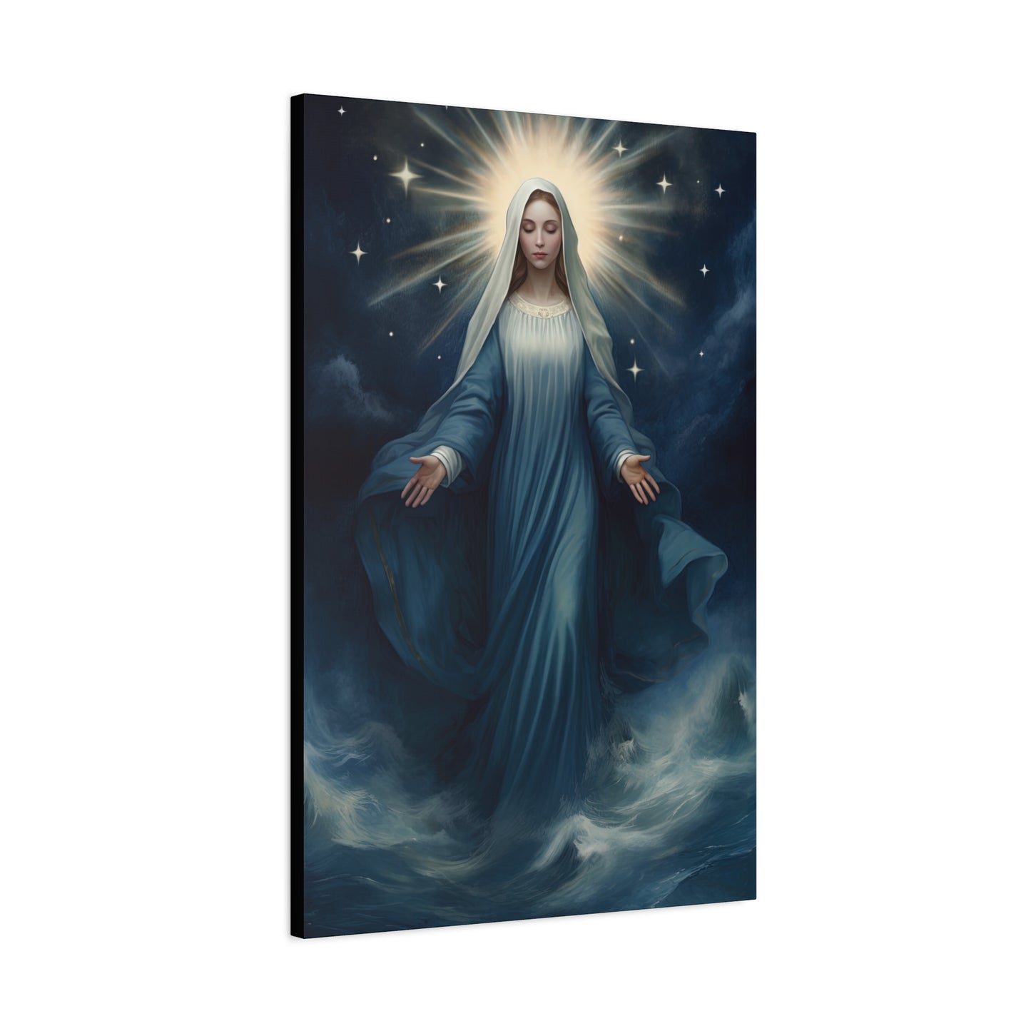 Our Lady Star of the Sea Canvas Print - Multiple Sizes - Catholic Home art - Museum Wrapped Canvas - Stella Maris
