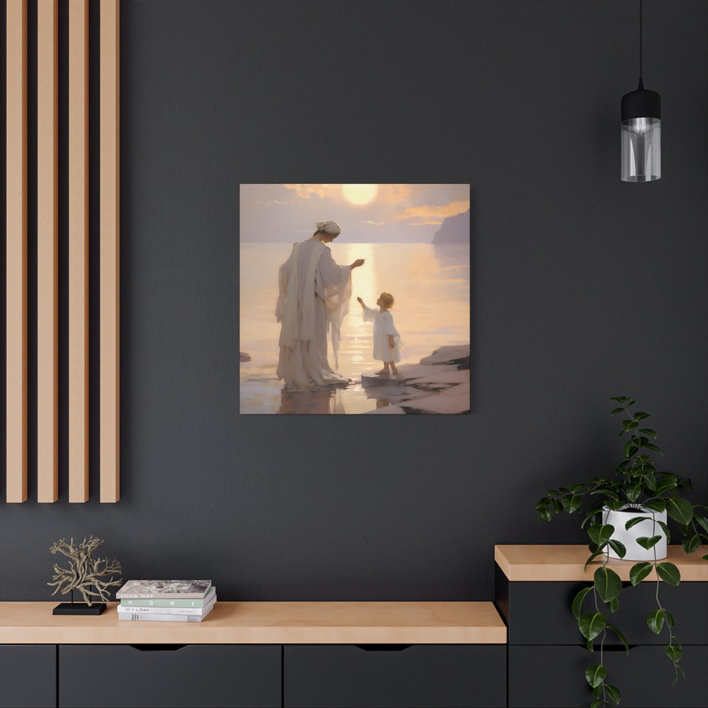 Divine Maternal Grace Museum Wrapped Canvas - Sanctified Souls Print - Mother & Child Nursery Art - New Mother - Religious Art for Mothers