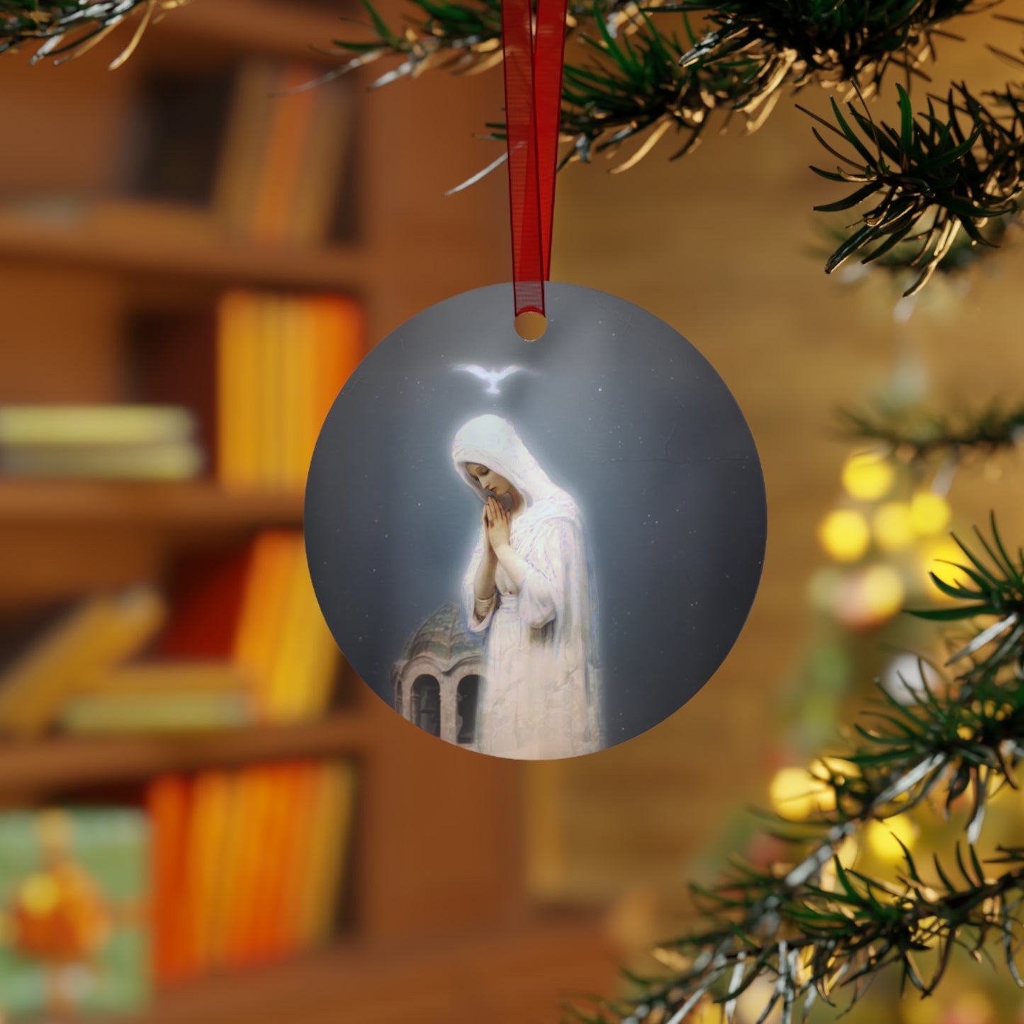 Our Lady of Zeitoun - Mother Mary Print - Marian Art - Metal Ornament - Religious Holiday Christmas Ornament