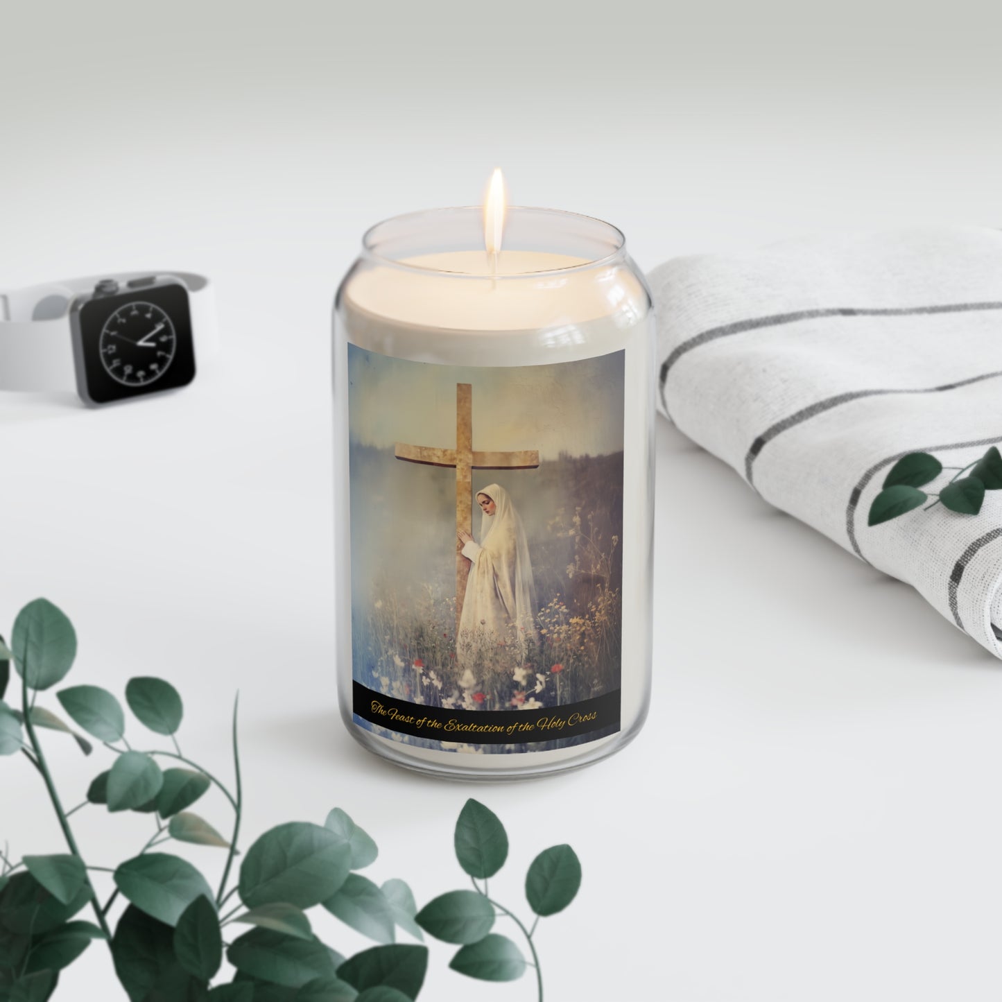 The Feast of the Exaltation of the Holy Cross - Scented Prayer Candle, 13.75oz - Candle - Catholic Art - prayer room Scented Candle