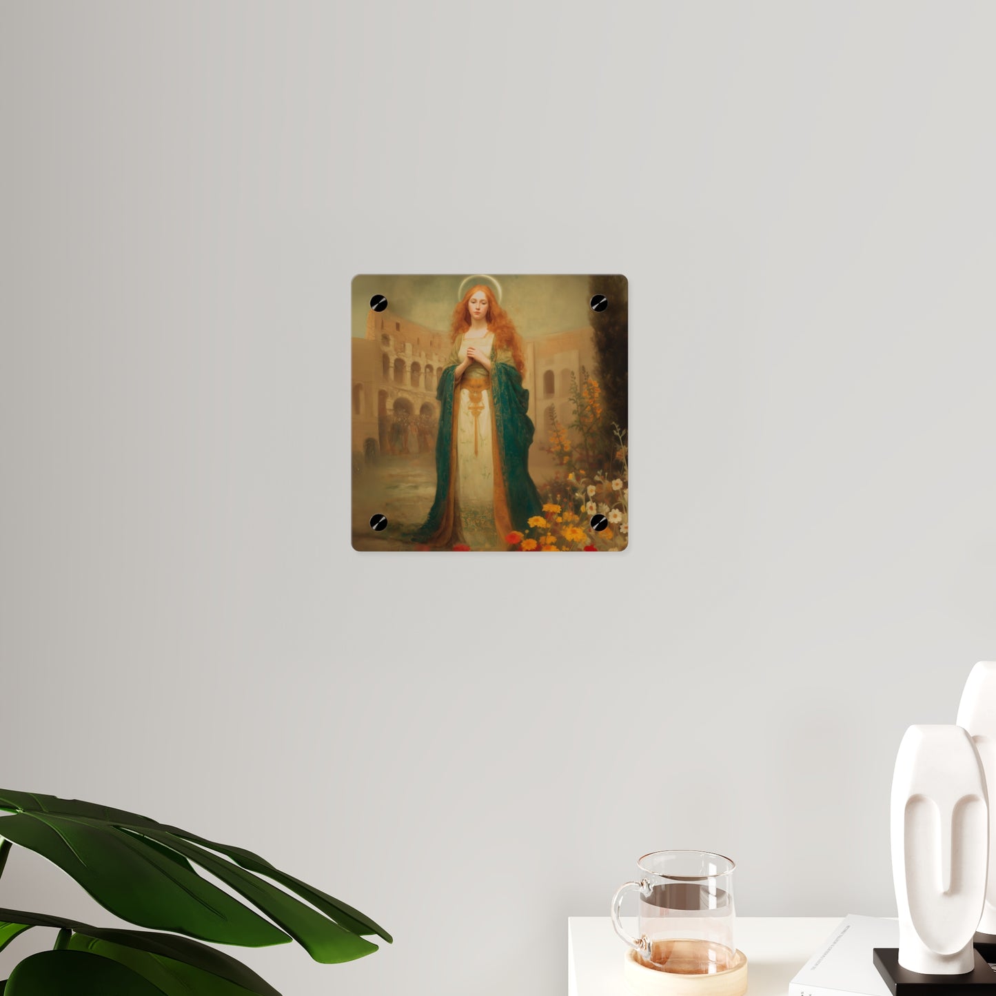 Saint Justina Wall Art Panel - Ready to Hang Acrylic Print - Catholic Saint Art - Patron Saint Print - Martyr Art