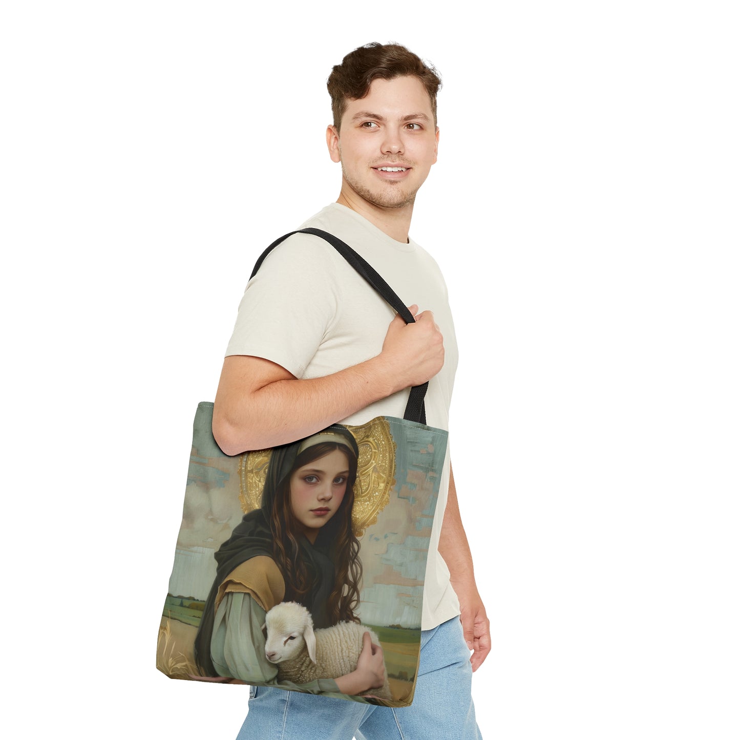 Saint Belina Tote Bag - Purse - Three sizes - Large Medium Small Faith Art Bag - Catholic faith inspired carry-all purse - Double Sided Bag