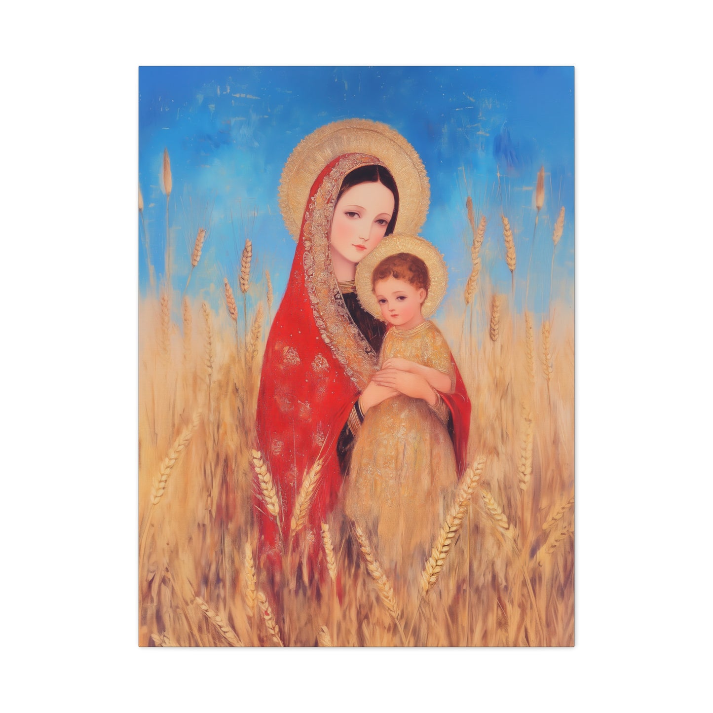 Our Lady of the Harvest - Multiple Sizes - Catholic Home art - Museum Wrapped Canvas - Sanctified Souls Print
