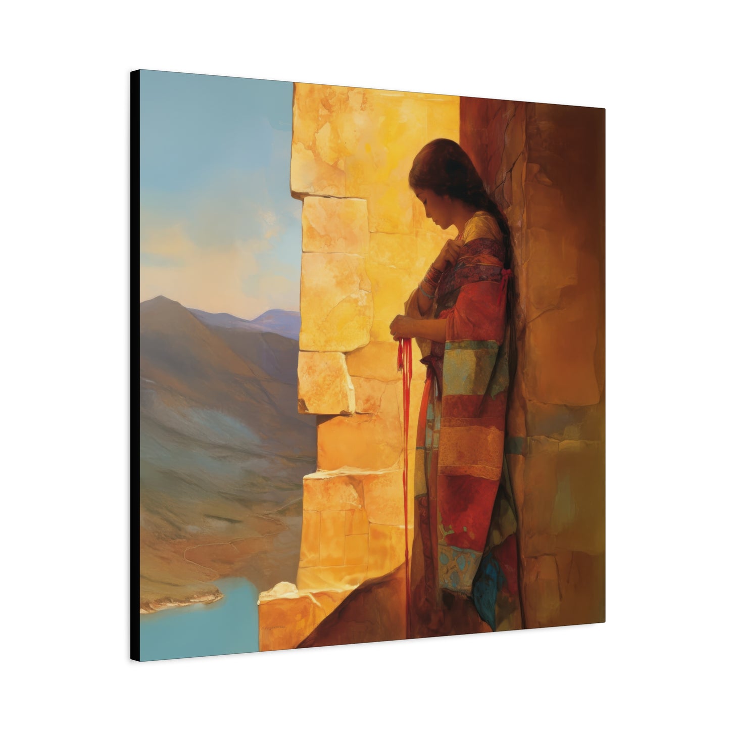 A Thread Through the Line of Christ - Rahab Museum Wrapped Canvas - Sanctified Souls Print -Based on Klimt's The Kiss