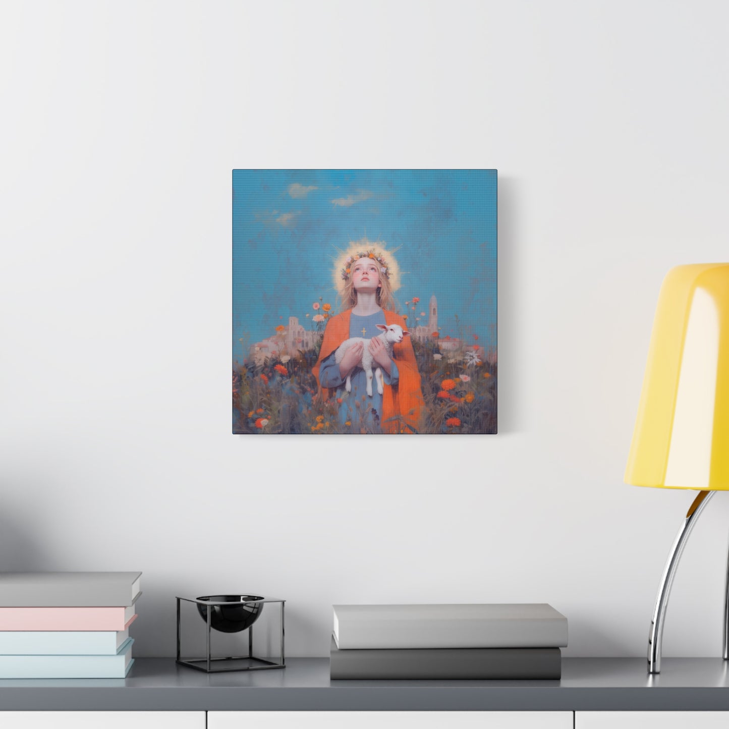 Saint Agnes of Rome - Museum Wrapped Canvas - Sanctified Souls Print - Religious Art for your Home - Catholic Patron Saint Art