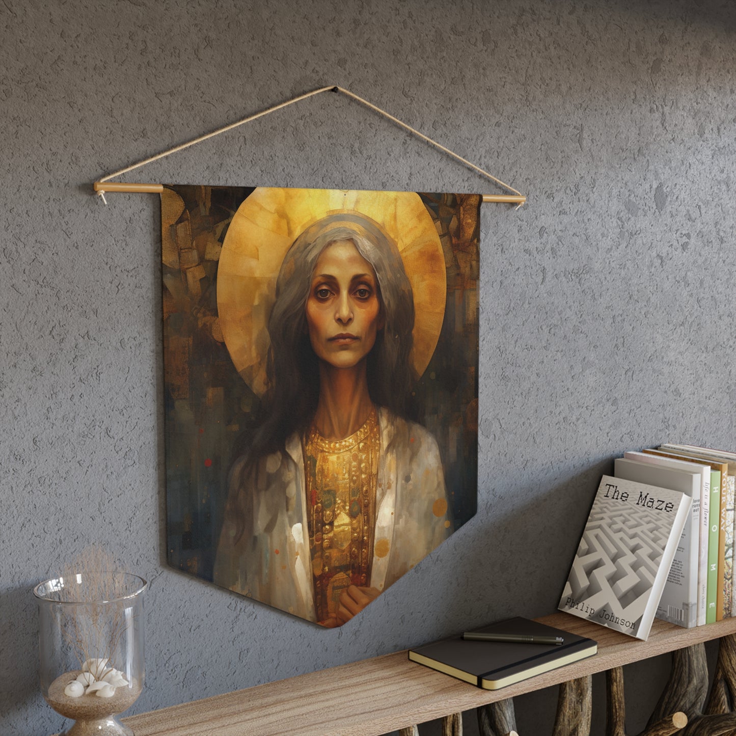 Saint Mary of Egypt Wall Banner / Wall Hanging - Prayer room art - Catholic Home Art - Large Saint Art for your home - 18" x 21"