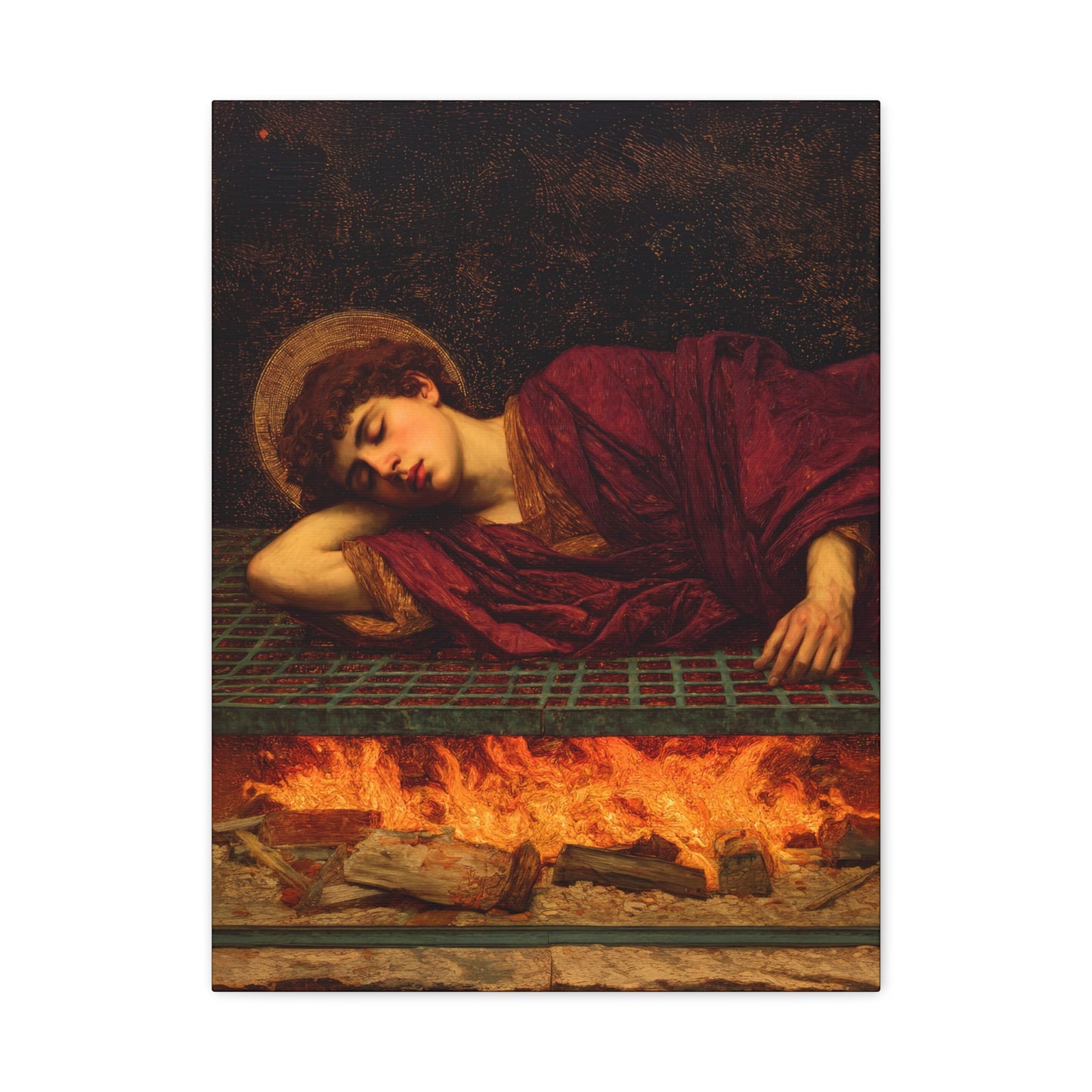Saint Lawrence - Museum Wrapped Canvas - Sanctified Souls Print - Religious Art for your Home - Catholic Patron Saint Art