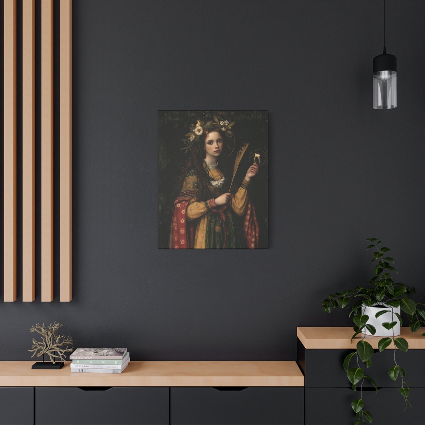 Saint Apollonia - Museum Wrapped Canvas - Print - Religious Art for your Home - Catholic art print - prayer room art