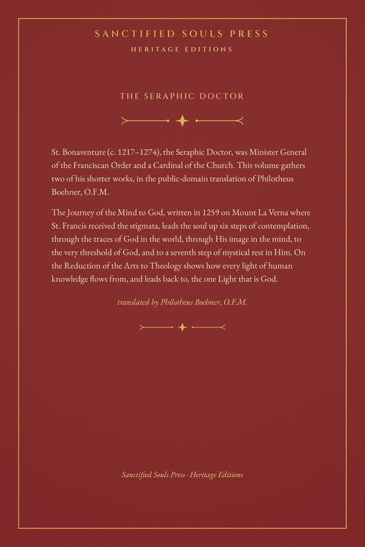 The Journey of the Mind to God, back cover