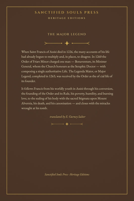 The Life of Saint Francis, back cover