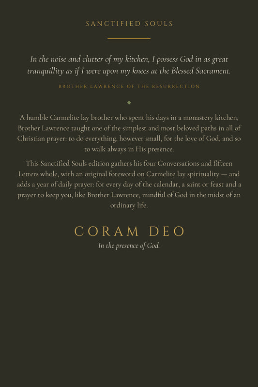 Coram Deo, back cover