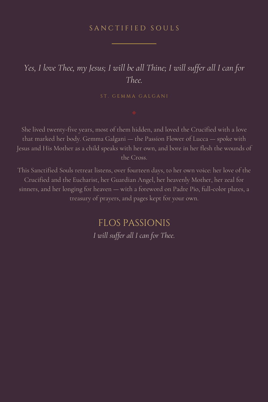 Flos Passionis, back cover