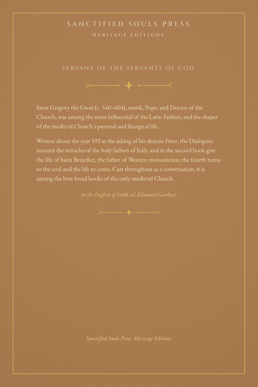 The Dialogues by Saint Gregory the Great, back cover