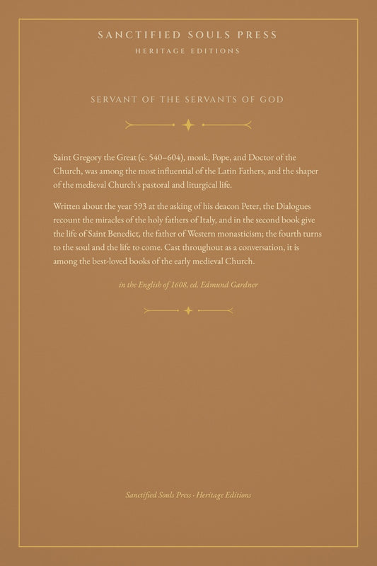 The Dialogues by Saint Gregory the Great, back cover