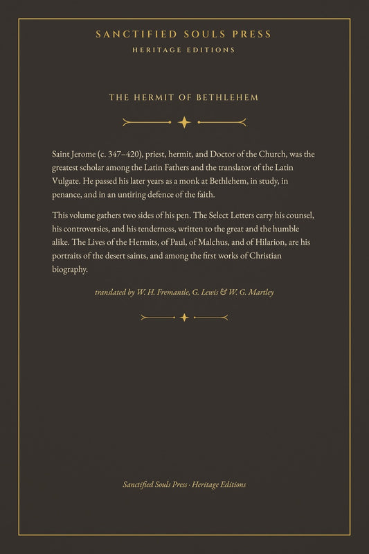 Select Letters and The Lives of the Hermits by Saint Jerome, back cover