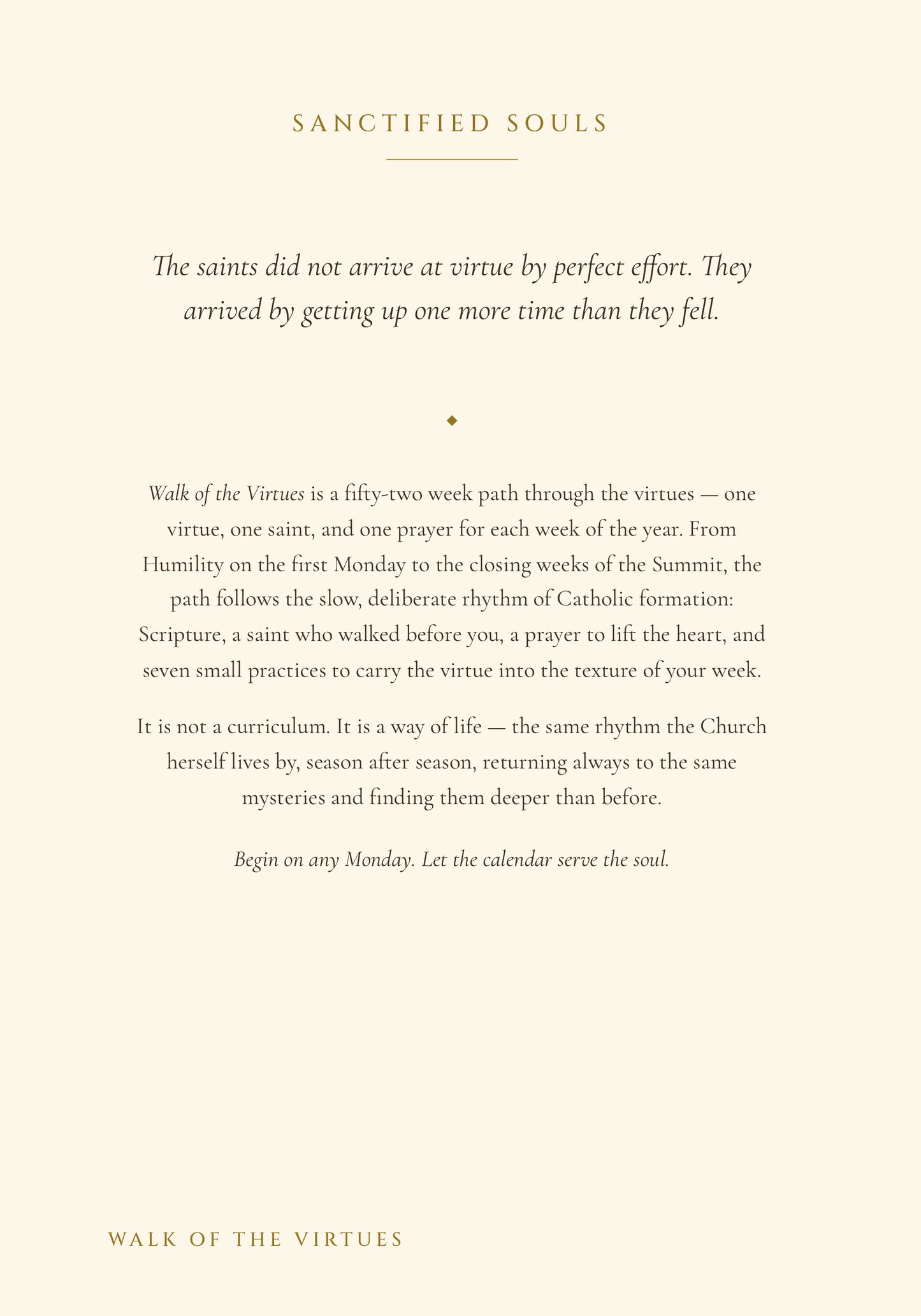 Walk of the Virtues, back cover