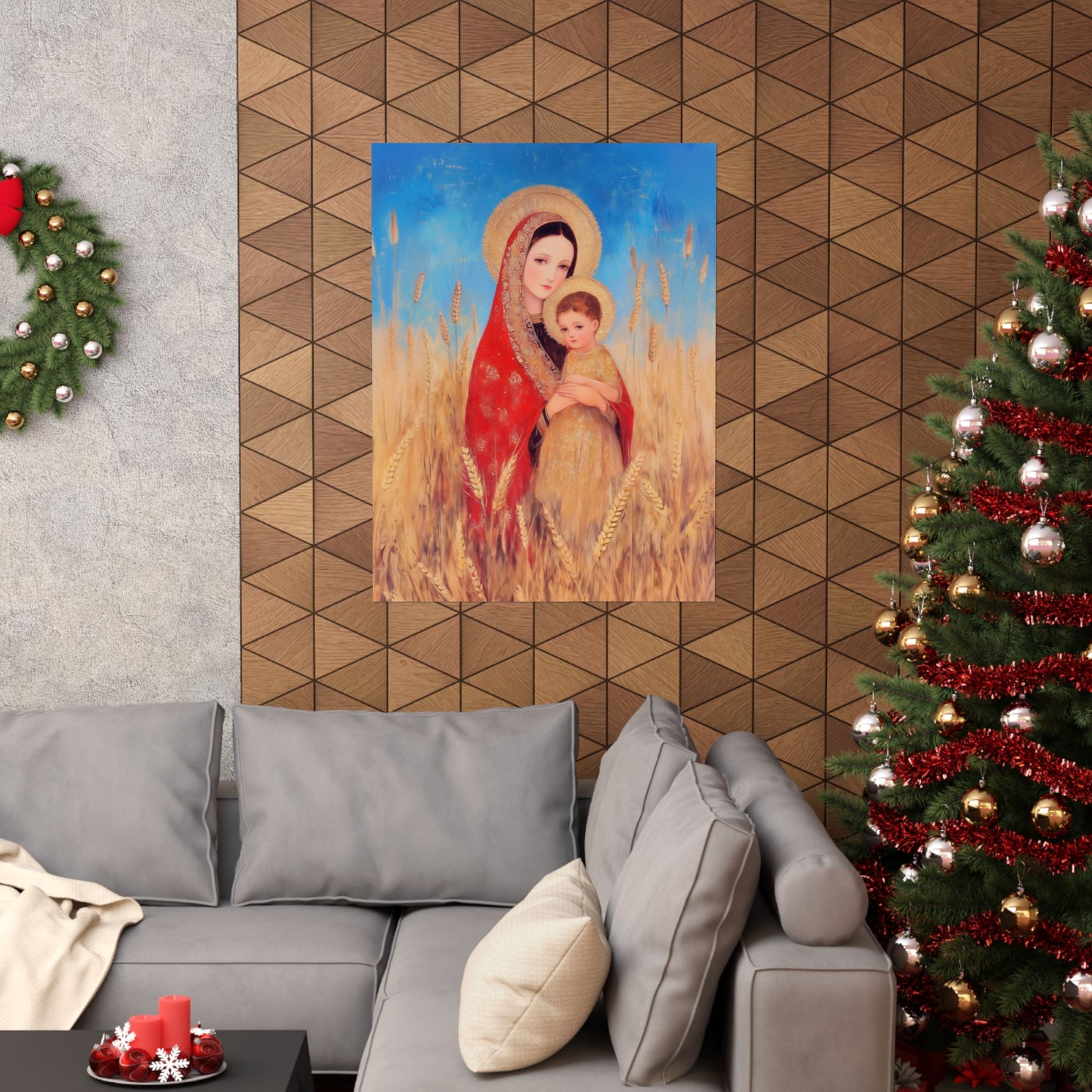 Our Lady of the Harvest - Sanctified Souls Print - Multiple Sizes - Premium Posters - Catholic Art - Christian Home