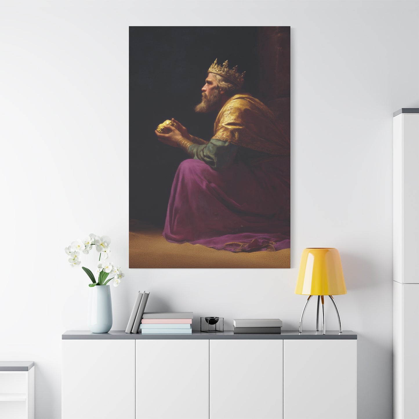 Melchior and the Gift Fit for a King - 3 Wise Men - Gallery Wrapped Canvas - Print - Religious Art for your Home - Catholic
