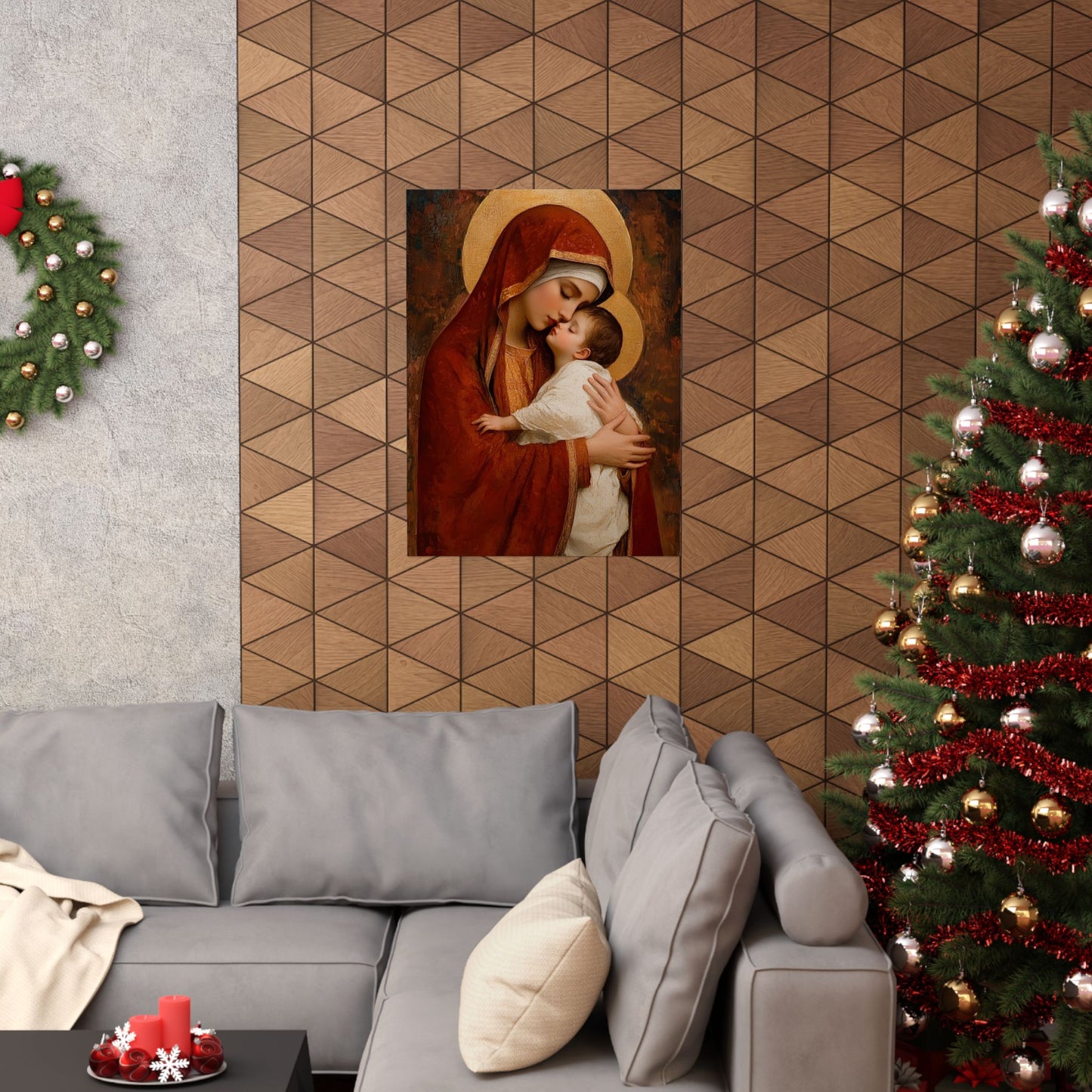 Our Lady of Tenderness - Mother Mary and the Christ Child - Marian Art - Sanctified Souls Print - Multiple Sizes - Premium Vertical Posters