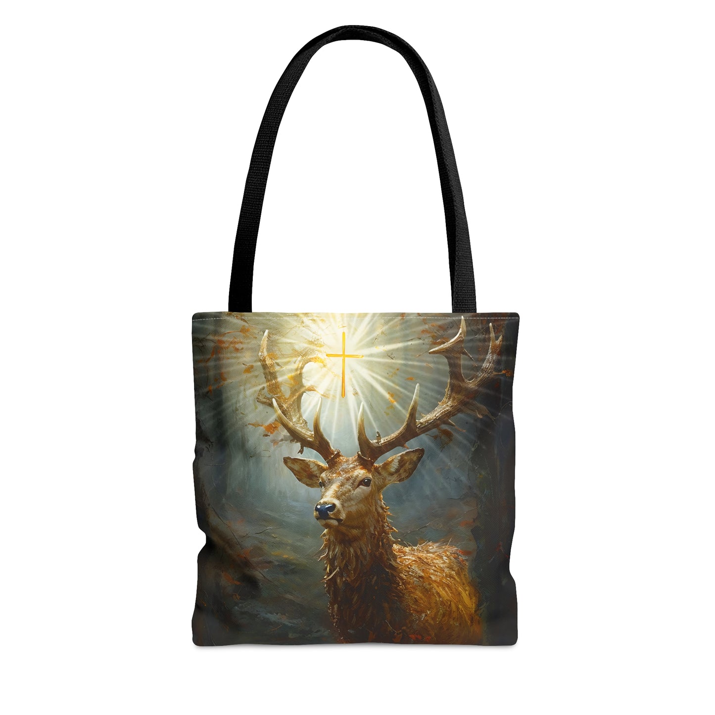 The Stag of Saint Hubert / Saint Hubertus Stag Tote Bag - Large Medium Small Faith Art Bag - Re usable Tote Purse - Catholic Art