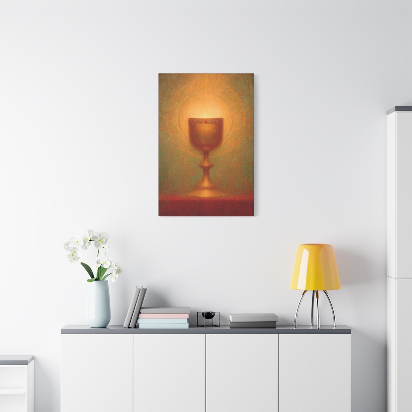 Chalice of the Lamb, Light of the World - The Holy Grail - Gallery Wrapped Canvas - Print - Religious Art for your Home - Catholic Art