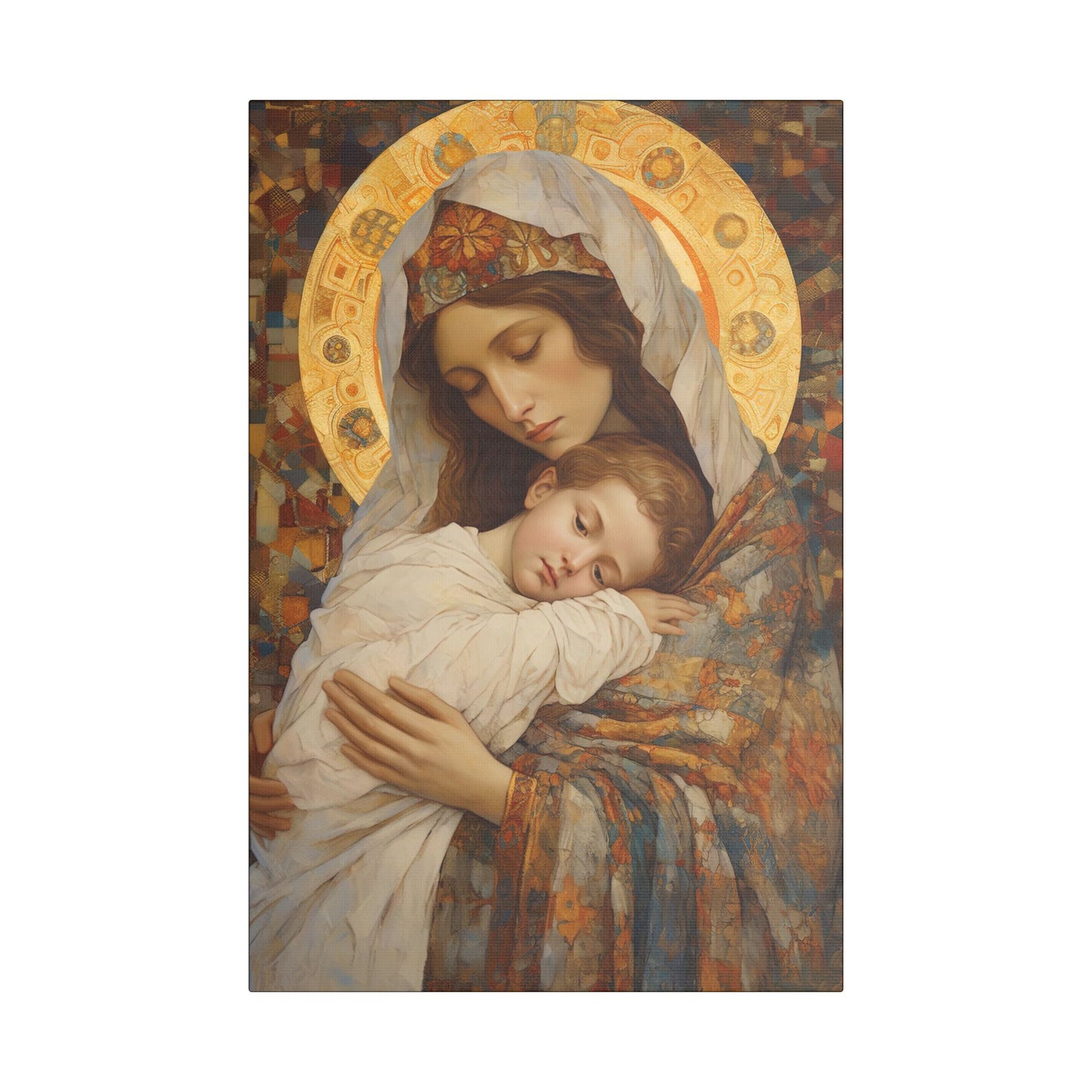 Cradle of Grace - Madonna and Christ Child - Museum Wrapped Canvas - Sanctified Souls Print - Religious Art for your Home - The Virgin Mary