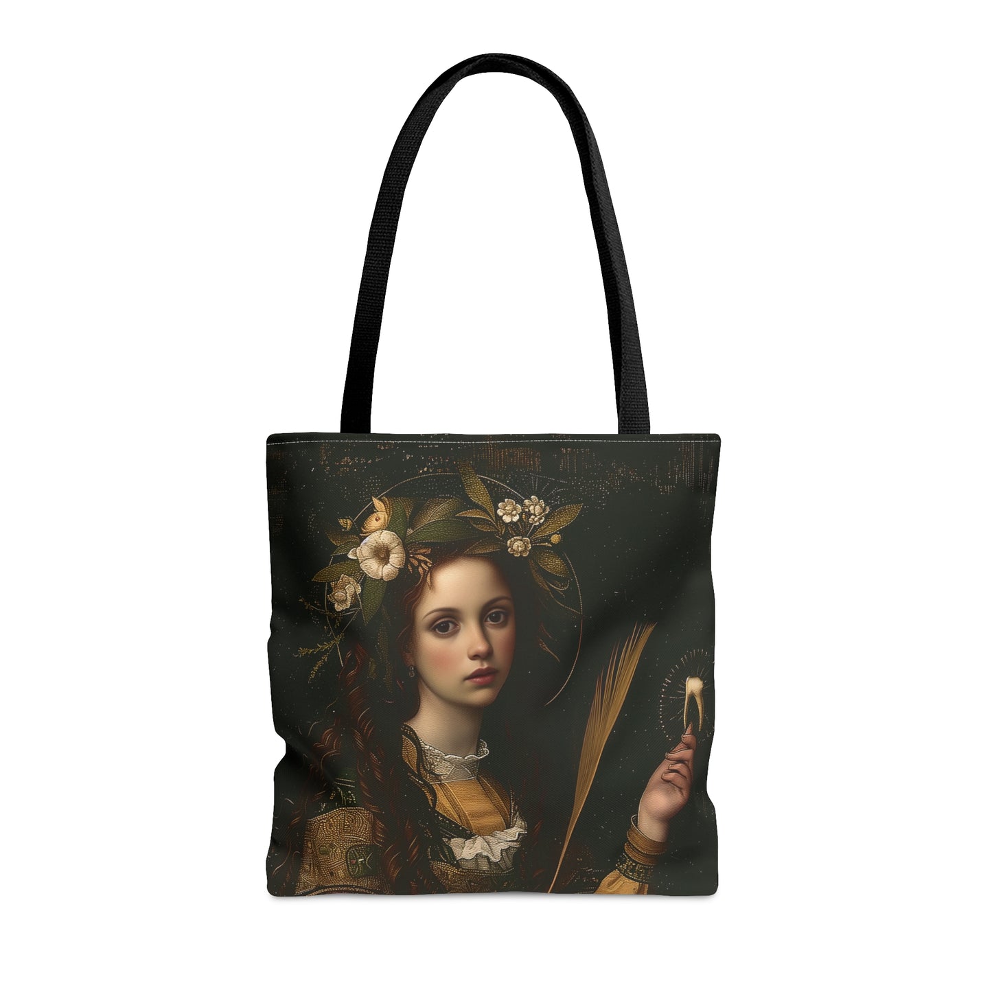 Saint Apollonia Tote Bag - Large Medium Small Faith Art Bag - Catholic Faith Purse - Religious Carry All Reusable Tote Bag