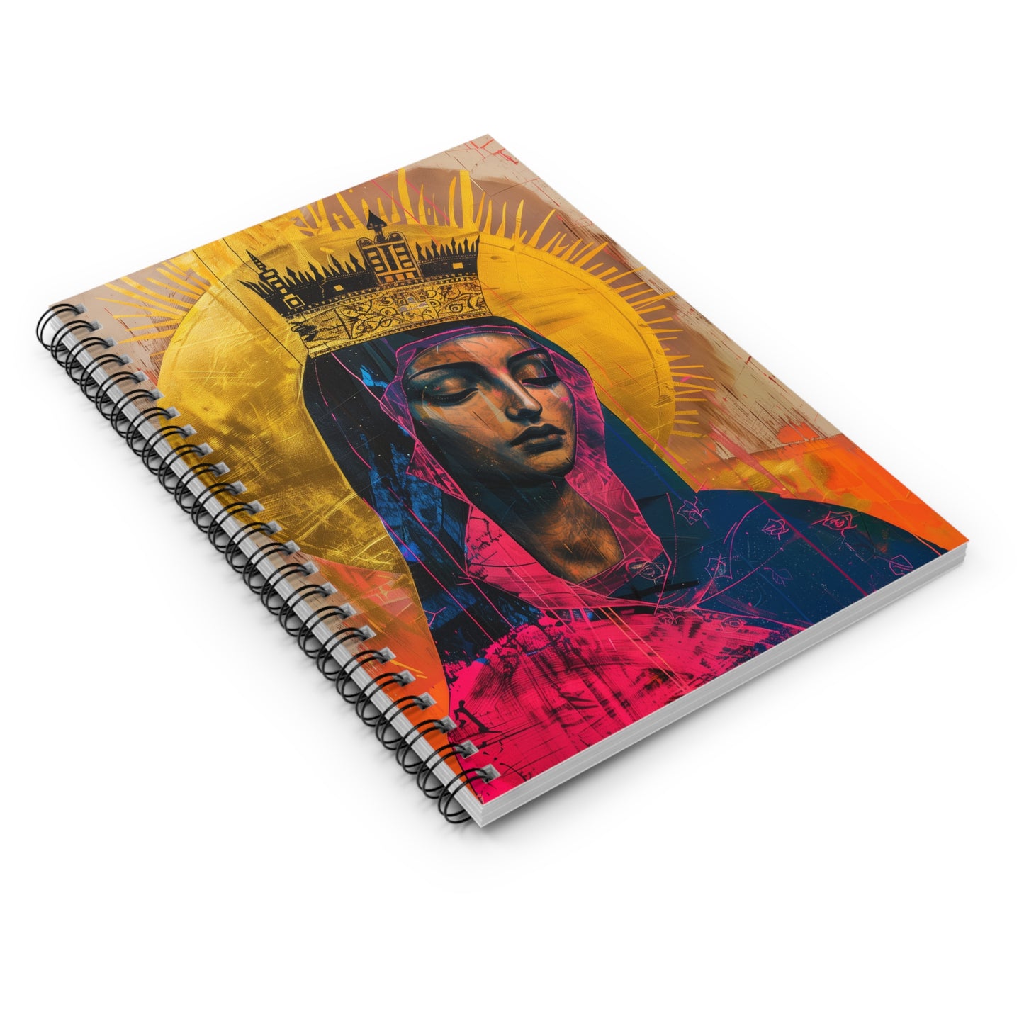 Mother Mary - Queen of the Universe - Sanctified Souls Art - Religious - Spiral Notebook - Ruled Line - Catholic Religious art