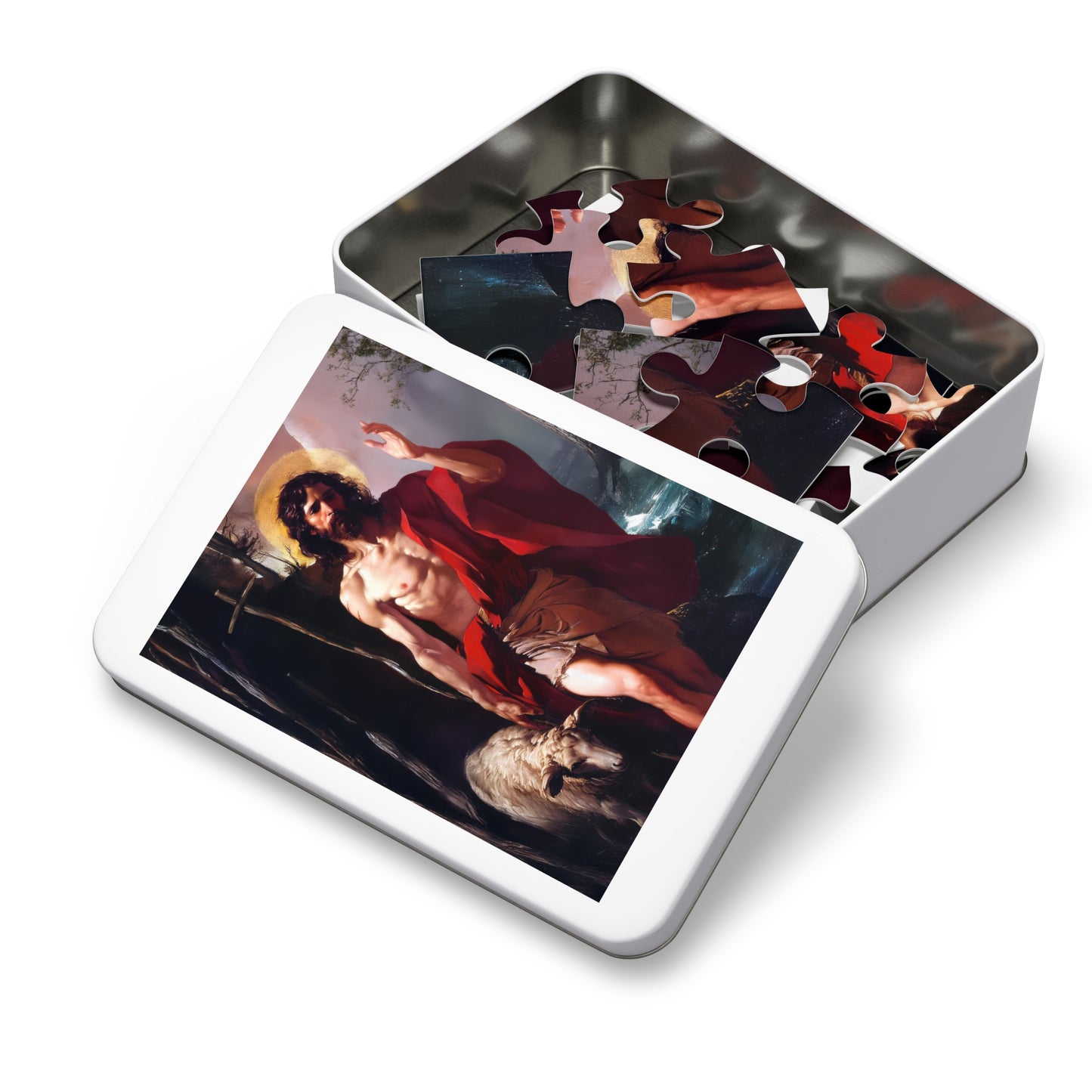 Saint John the Baptist  - Puzzle and Keepsake Tin - Religious Jigsaw Puzzle (30, 110, 252, 500,1000) - Gift for Catholic Families