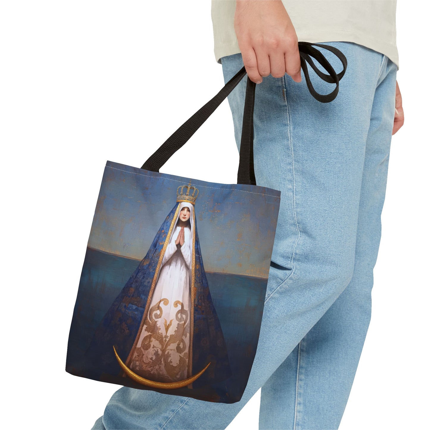 Virgen del Valle - Mother Mary  - Virgin of the Valley - Marian Art - Tote Bag - Large Medium Small Faith Art Bag - Tote Purse