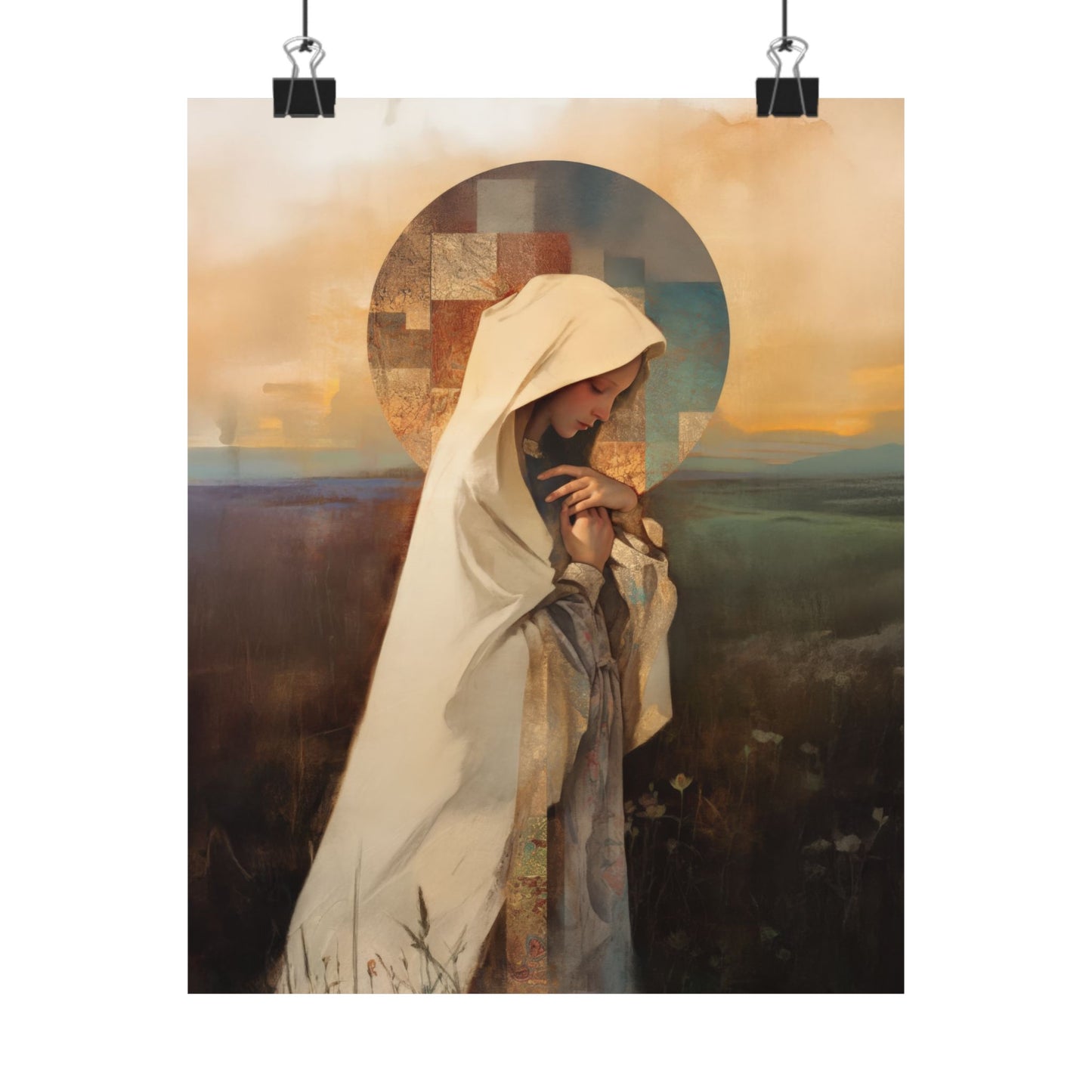 Our Lady of the Prairie - Sanctified Souls Print - Multiple Sizes - Premium Posters - Catholic Art - Christian Home