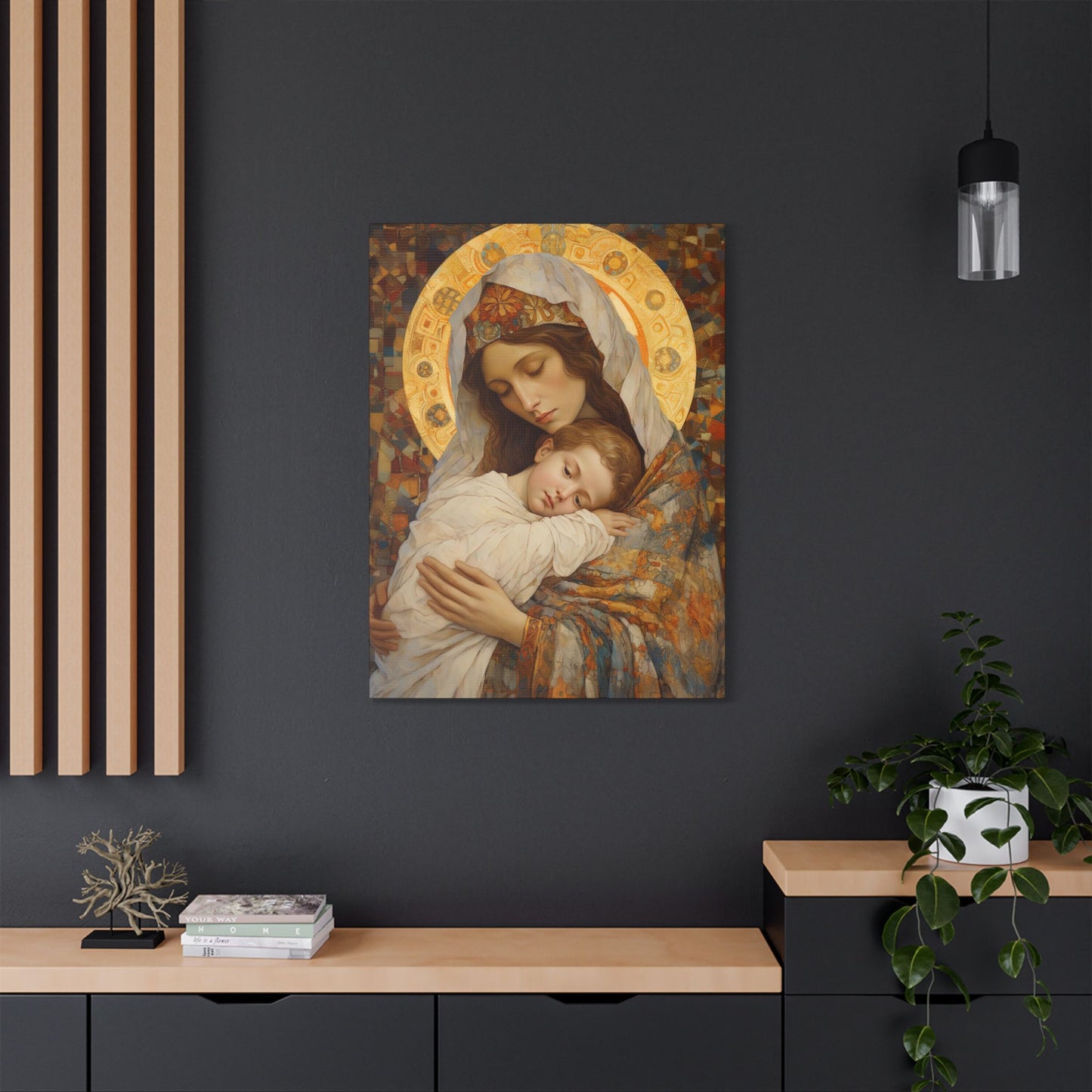 Cradle of Grace - Madonna and Christ Child - Museum Wrapped Canvas - Sanctified Souls Print - Religious Art for your Home - The Virgin Mary