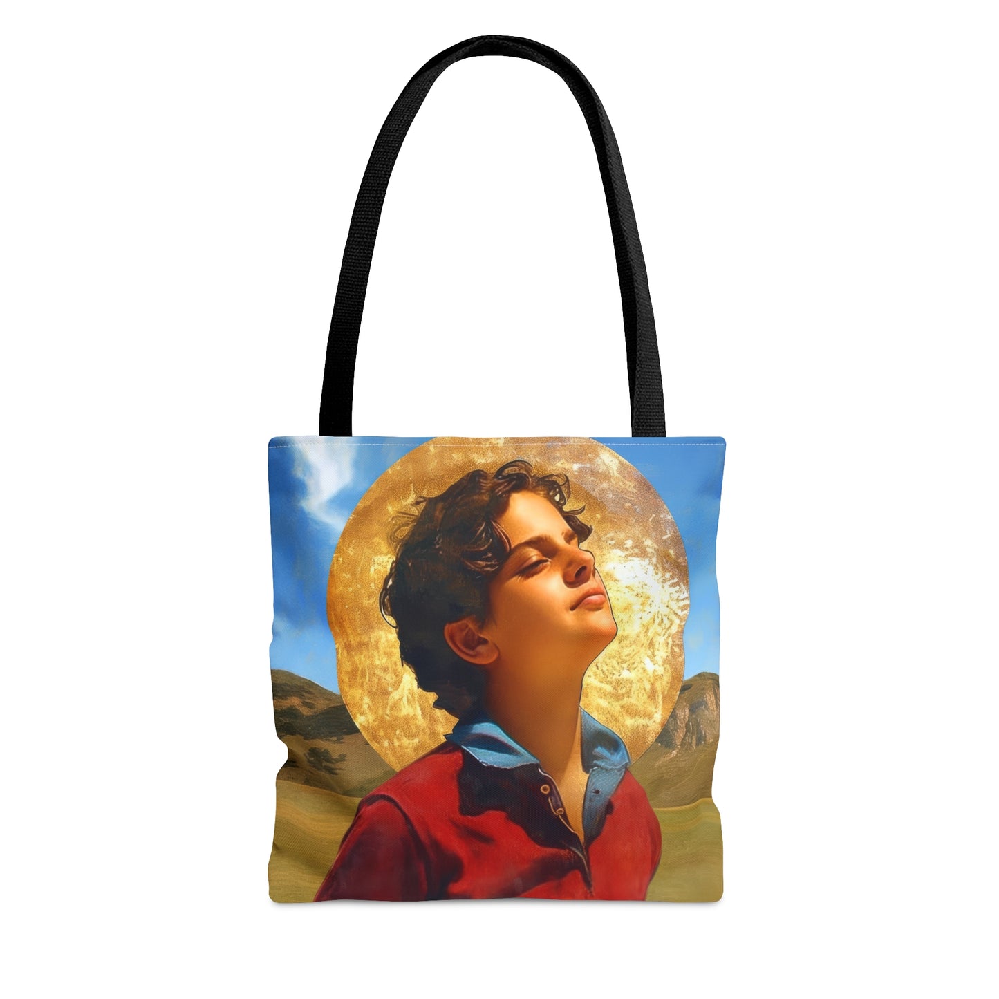 Saint Carlo Acutis Tote Bag - Large Medium Small Faith Art Bag - Catholic Faith Purse - Double Sided
