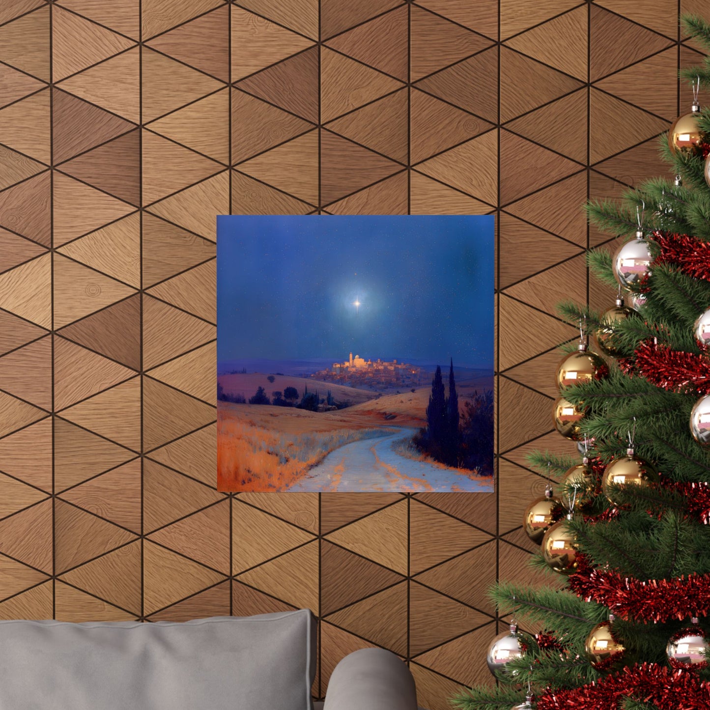 Bethlehem Wrapped in the Light of His Coming - Sanctified Souls Print - Multiple Sizes - Premium Matte Vertical Posters