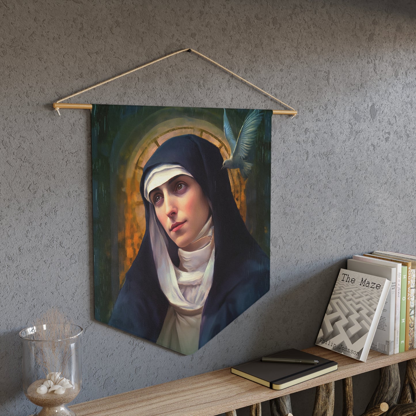 Saint Teresa of Avila Wall Banner / Wall Hanging / Pennant - Religious Art for your home - Catholic Art - Large - 18" x 21"