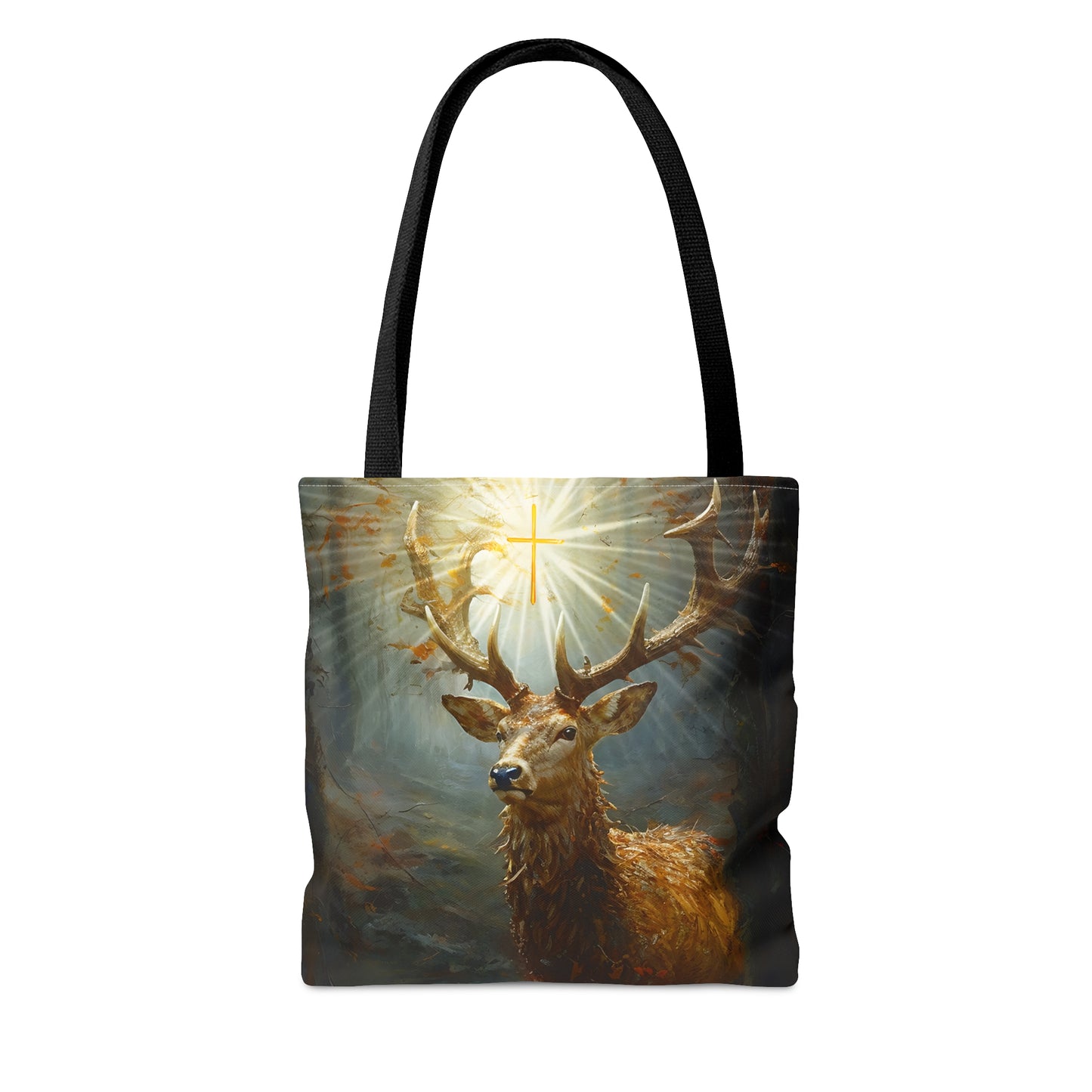 The Stag of Saint Hubert / Saint Hubertus Stag Tote Bag - Large Medium Small Faith Art Bag - Re usable Tote Purse - Catholic Art