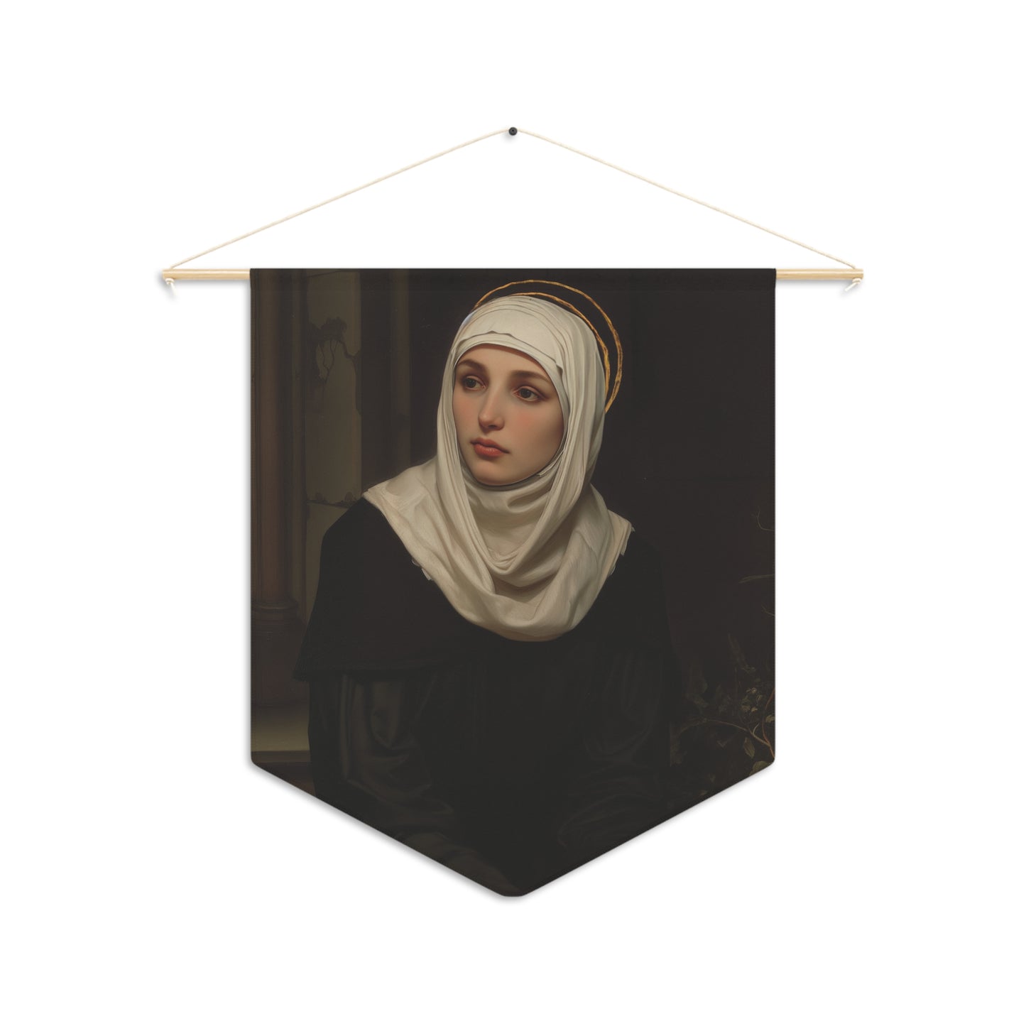 Saint Angela Merici Pennant / Banner / Wall Hanging - Prayer room art - Catholic Home Art - Large Saint Art for your home - 18" x 21"