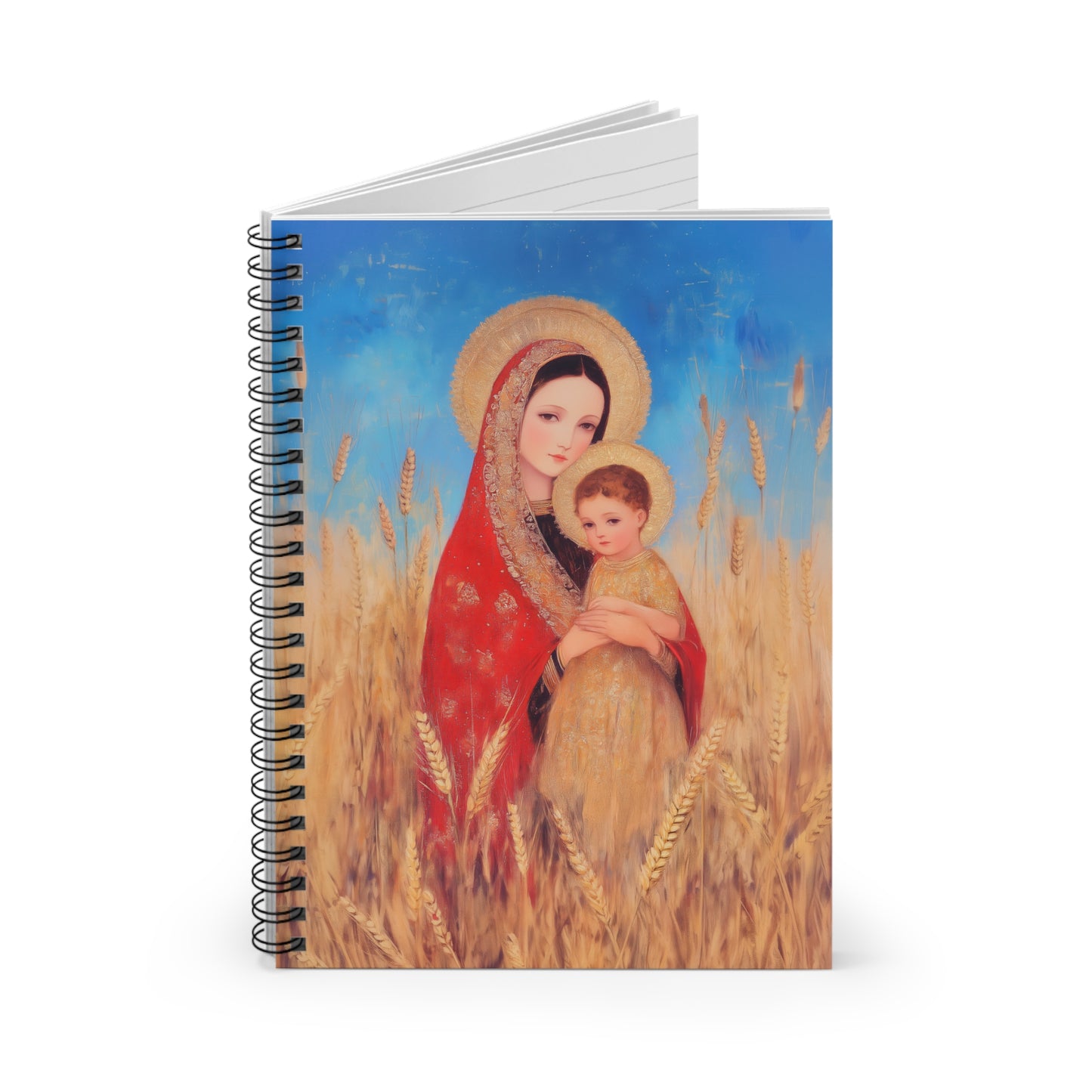 Our Lady of the Harvest  - Sanctified Souls Art - Religious Based Notebook - Spiral Notebook - Prayer journal