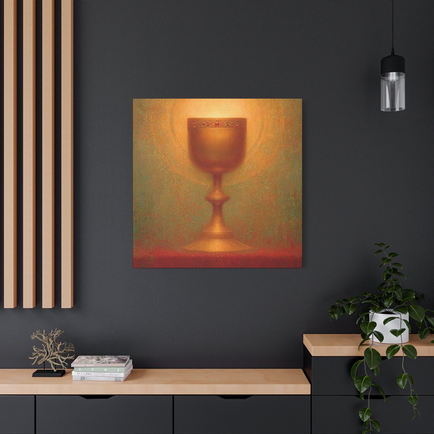 Chalice of the Lamb, Light of the World - The Holy Grail - Gallery Wrapped Canvas - Print - Religious Art for your Home - Catholic Art