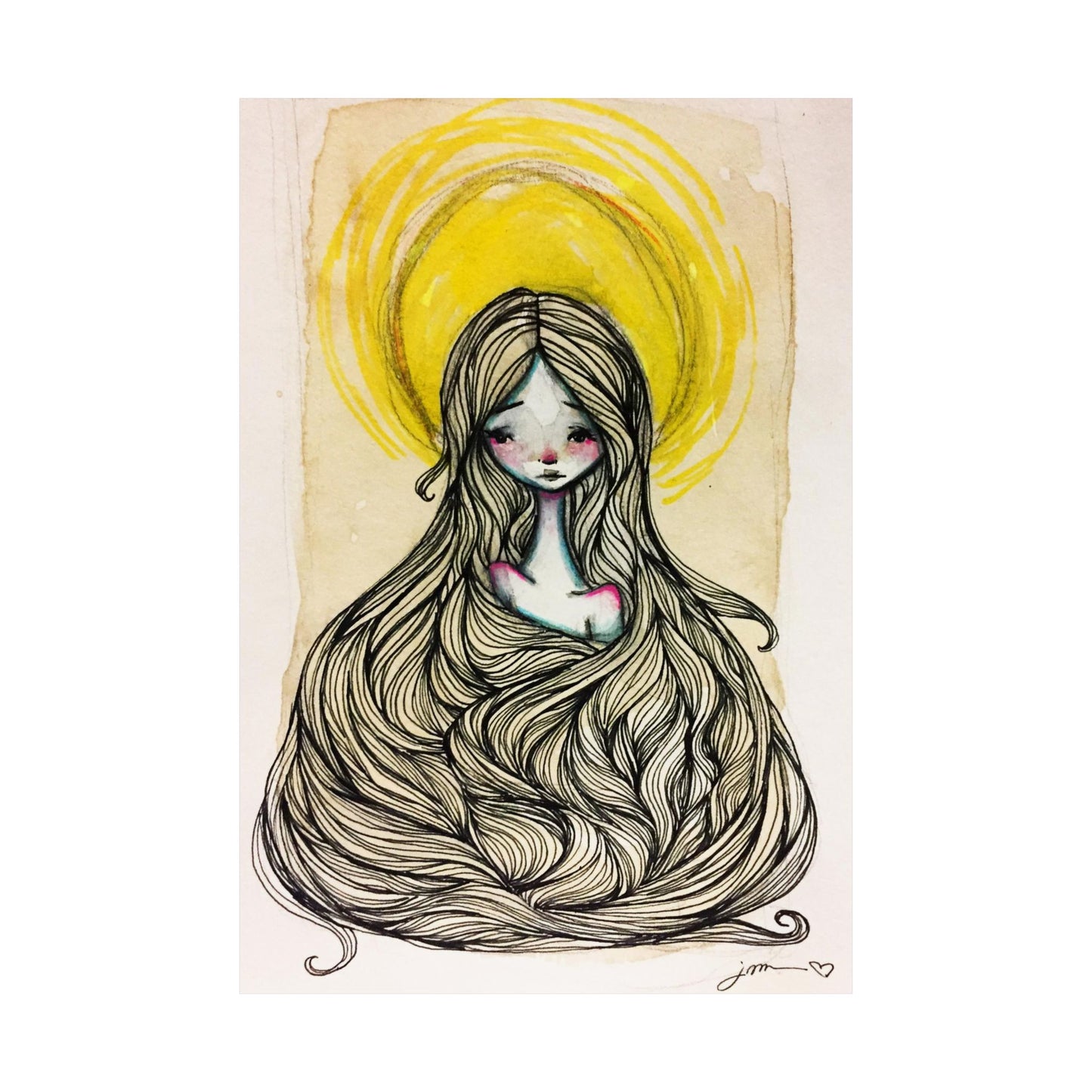Saint Agatha of Sicily Poster Print - Hand-Drawn Catholic Art Print | Christian Devotional Wall Art | Sanctified Solocosmo Religious Poster