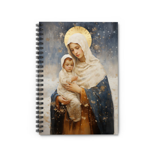 Winter's Grace : Our Lady of the Snows Journal - Sanctified Souls Art - Religious Based Notebook - Spiral Notebook - Ruled Line