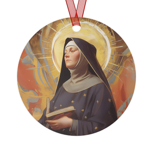 Saint Monica of Hippo Day Metal Ornament - Religious Holiday Christmas Keepsake - Religious Catholic Tree Ornament - Holiday Art Piece