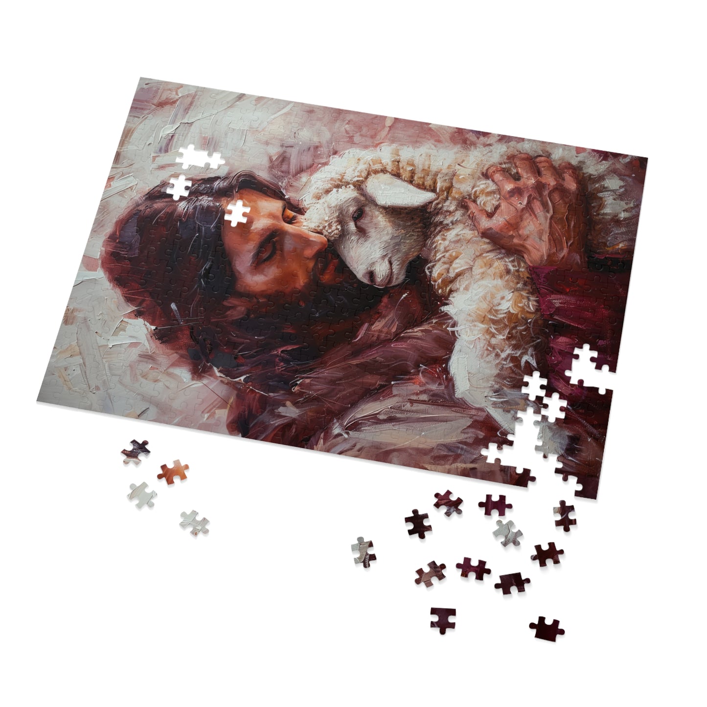 Jesus and the Little Lamb - Puzzle and Keepsake Tin - Religious (30, 110, 252, 500,1000) - Religious Puzzle - Christ the Savior Art print