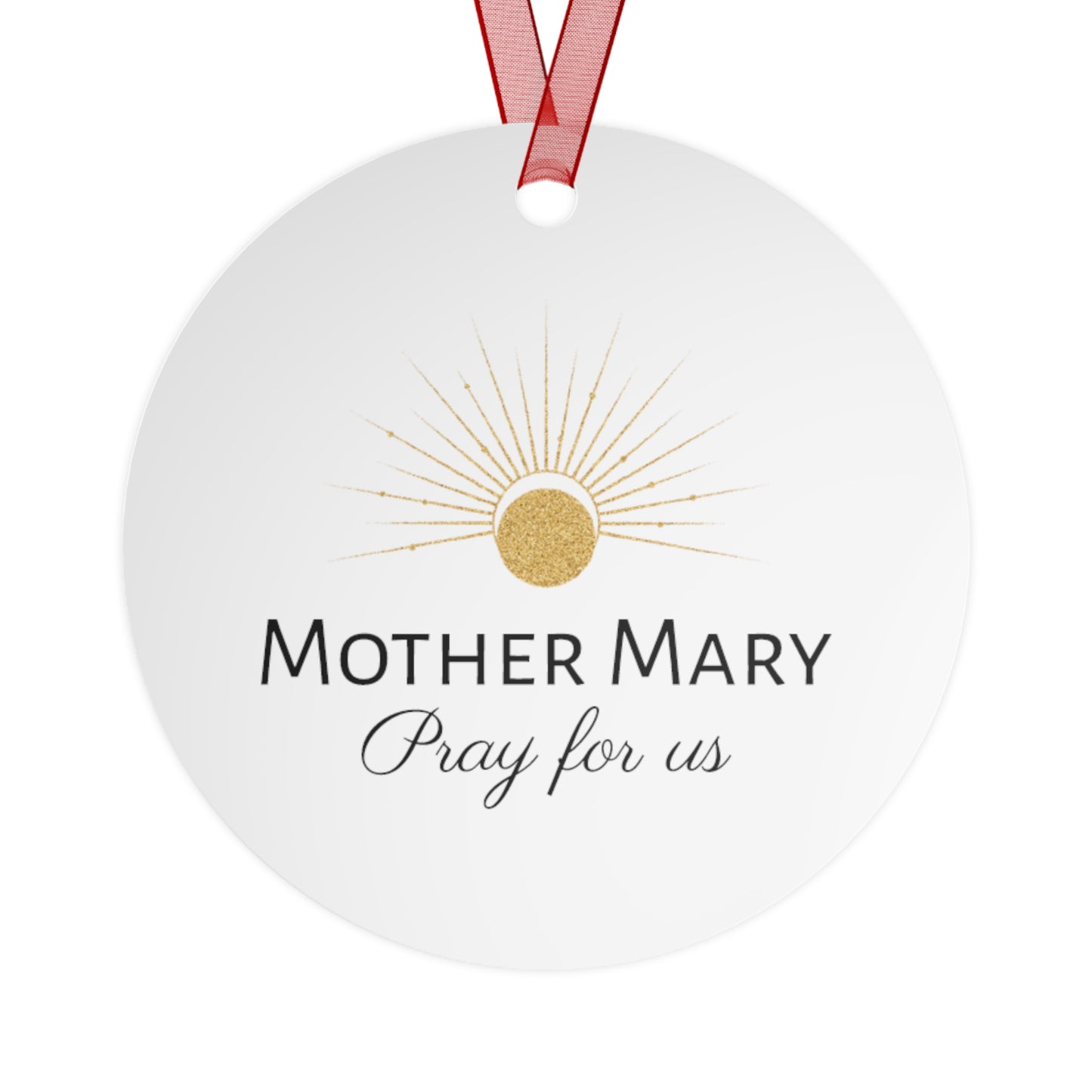 Divine Majesty: The Crowning of the Queen of Heaven Metal Ornament - Religious Holiday Christmas Keepsake - Coronation of the Virgin