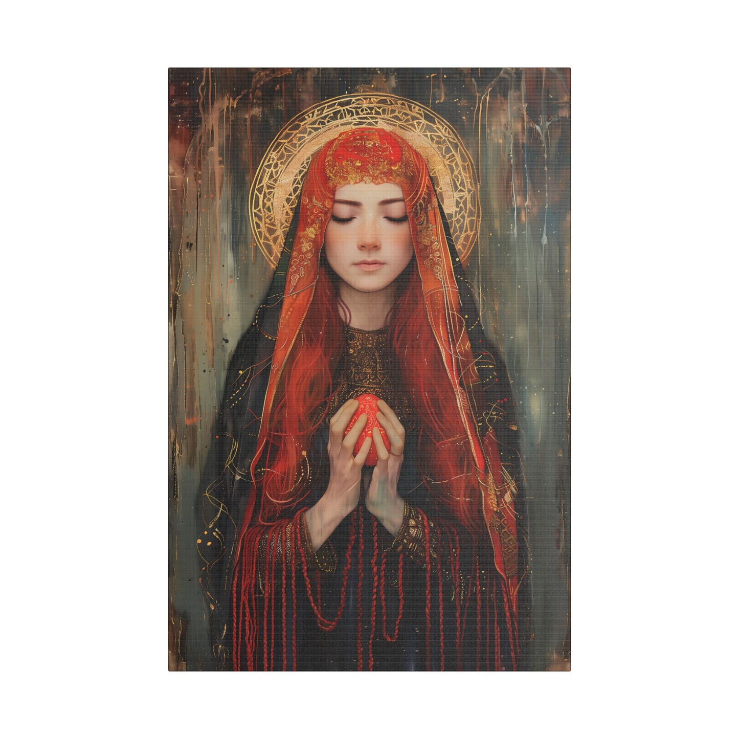 Devotion of Mary Magdalene - Saint Mary Magdalene and the Red Easter Egg - Museum Wrapped Canvas - Print - Religious Art for your Home