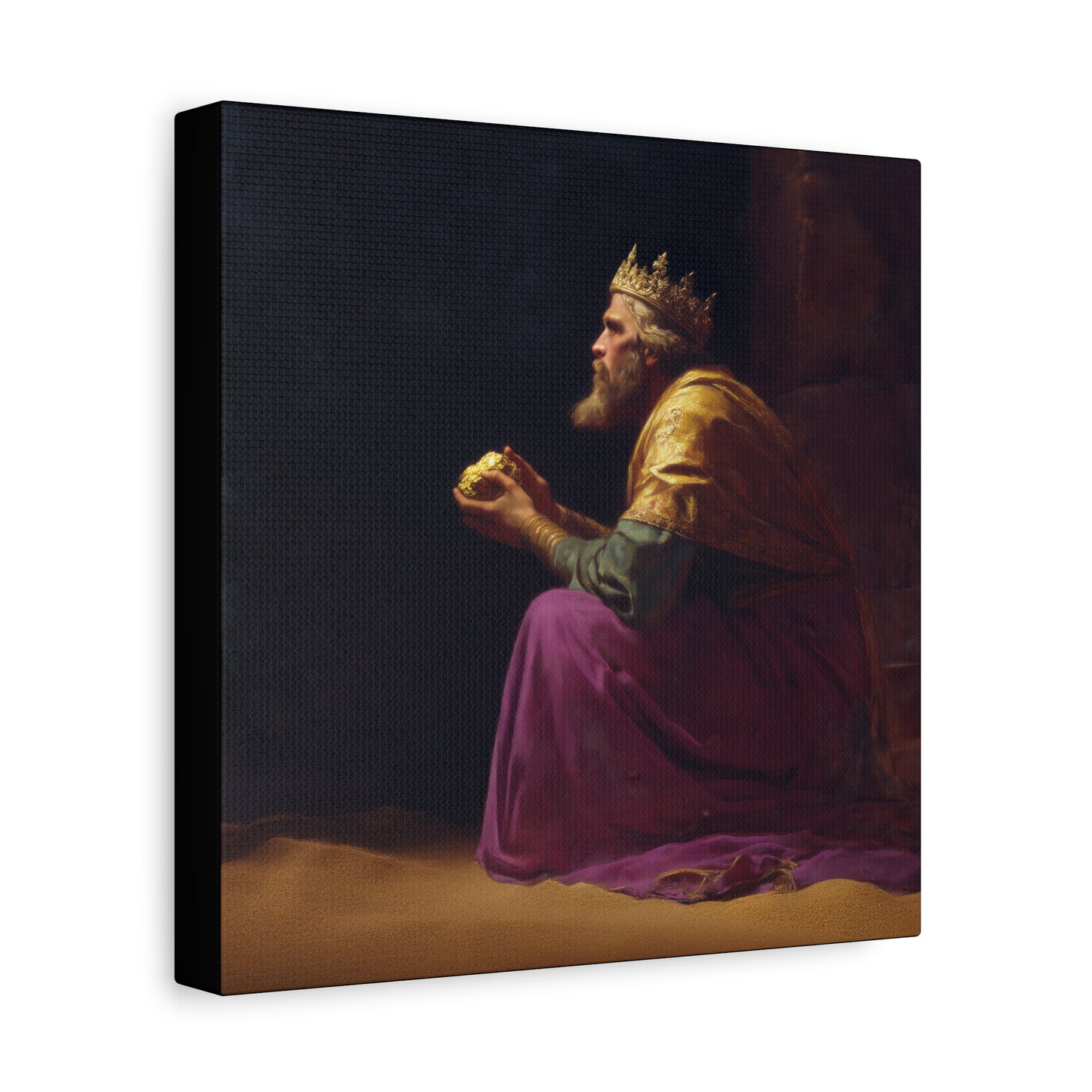 Melchior and the Gift Fit for a King - 3 Wise Men - Gallery Wrapped Canvas - Print - Religious Art for your Home - Catholic
