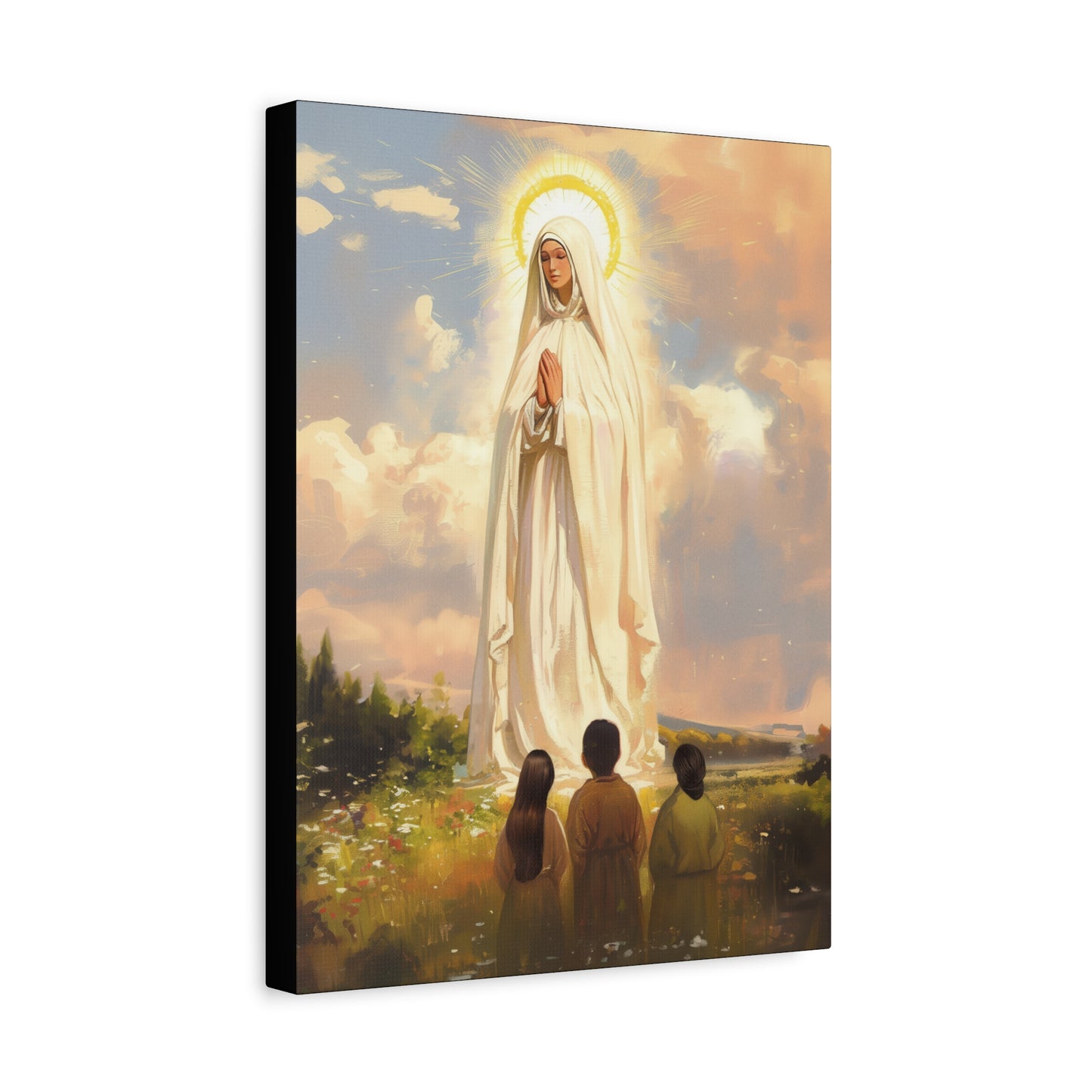Our Lady of Fátima - Gallery Wrapped Canvas - Print - Religious Art for your Home - Catholic art print - prayer room art