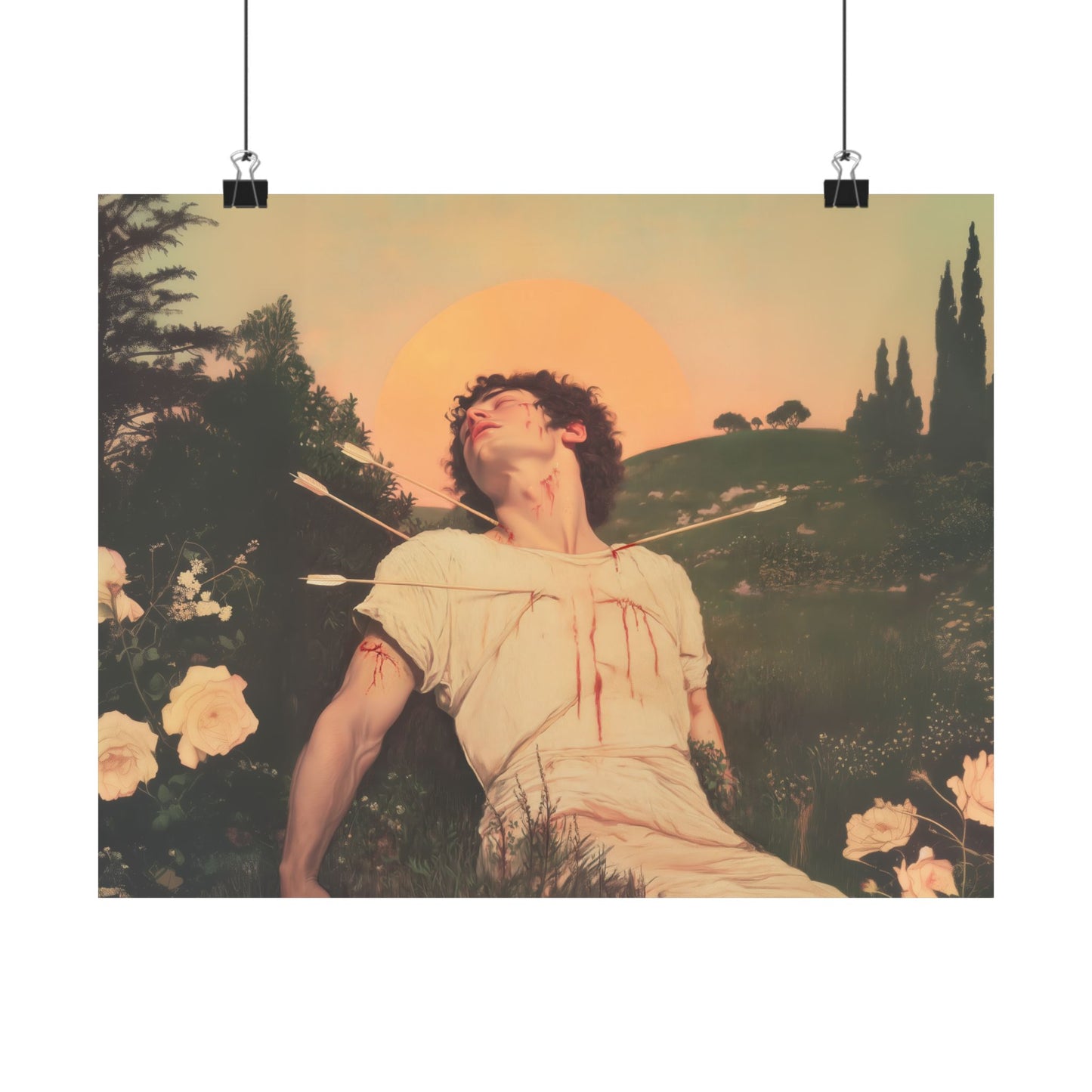 Saint Sebastian - Sanctified Souls Print - Multiple Sizes - Premium Posters - Catholic Art - Christian Home Decor Artwork