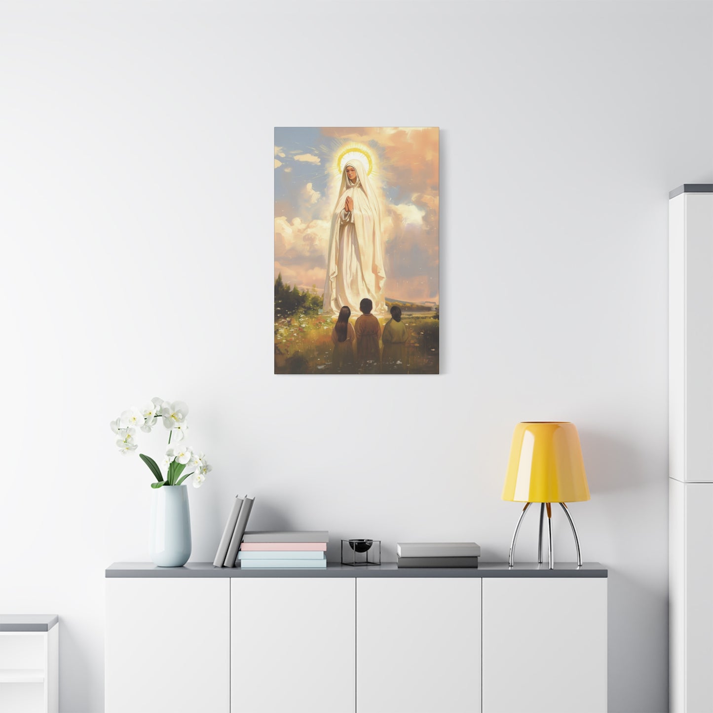 Our Lady of Fátima - Gallery Wrapped Canvas - Print - Religious Art for your Home - Catholic art print - prayer room art
